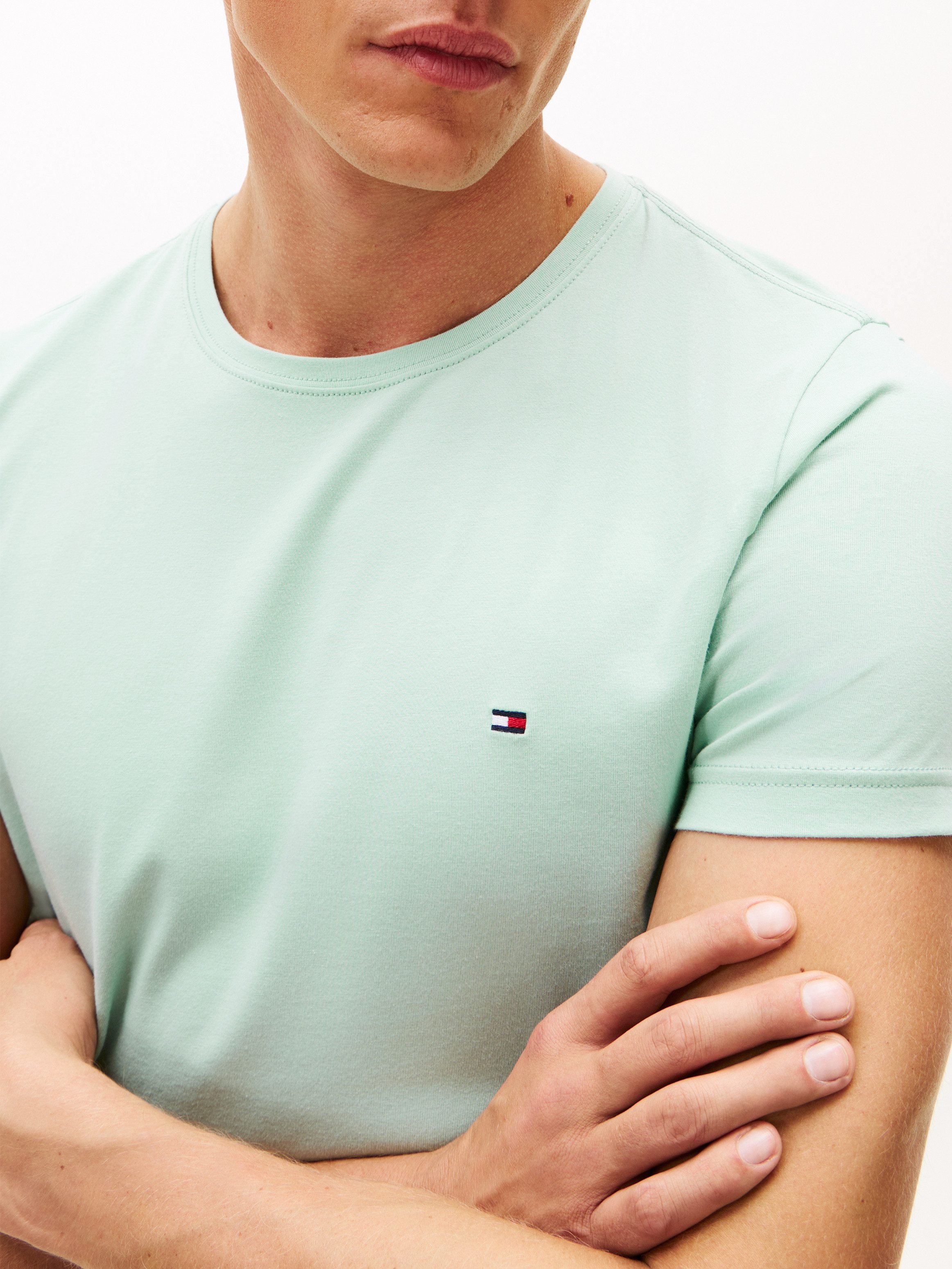 Tommy Hilfiger T-Shirt STRETCH SLIM FIT unifarben, casual, slim fit, Baumwo günstig online kaufen
