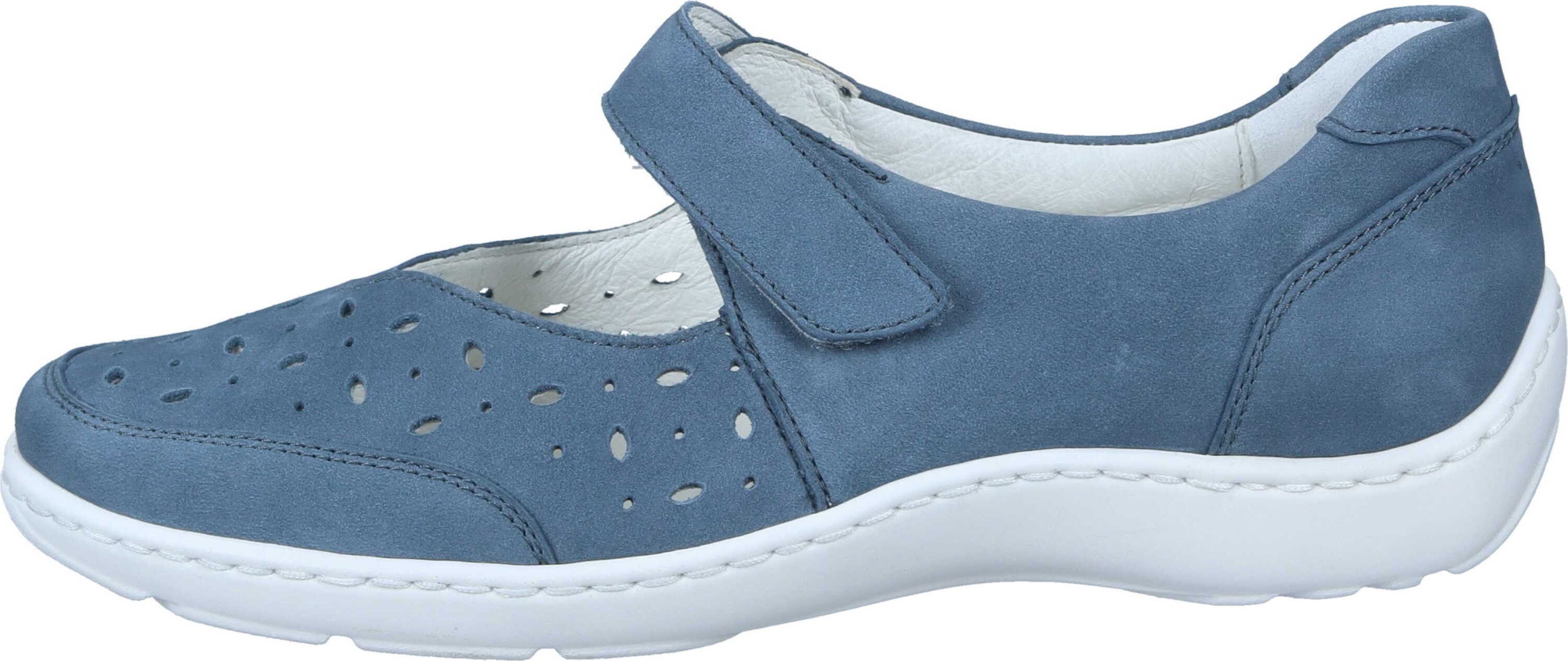 Waldläufer Klettschuhe Slipper Nubukleder blau aus