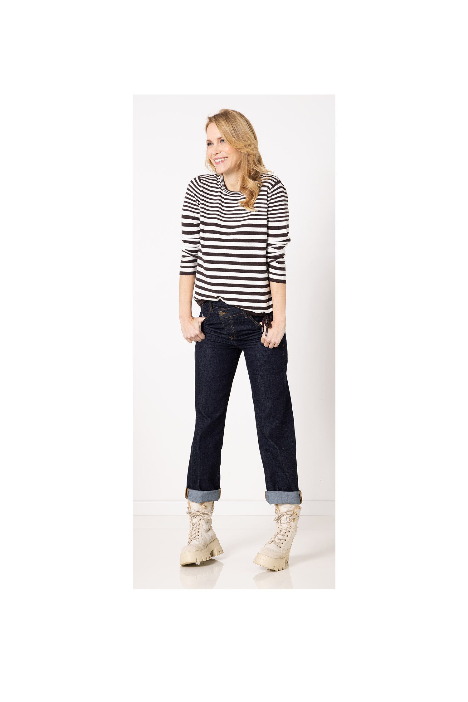 SER Strickpullover Neu eingetroffen! Pullover Ringel W6250206 günstig online kaufen