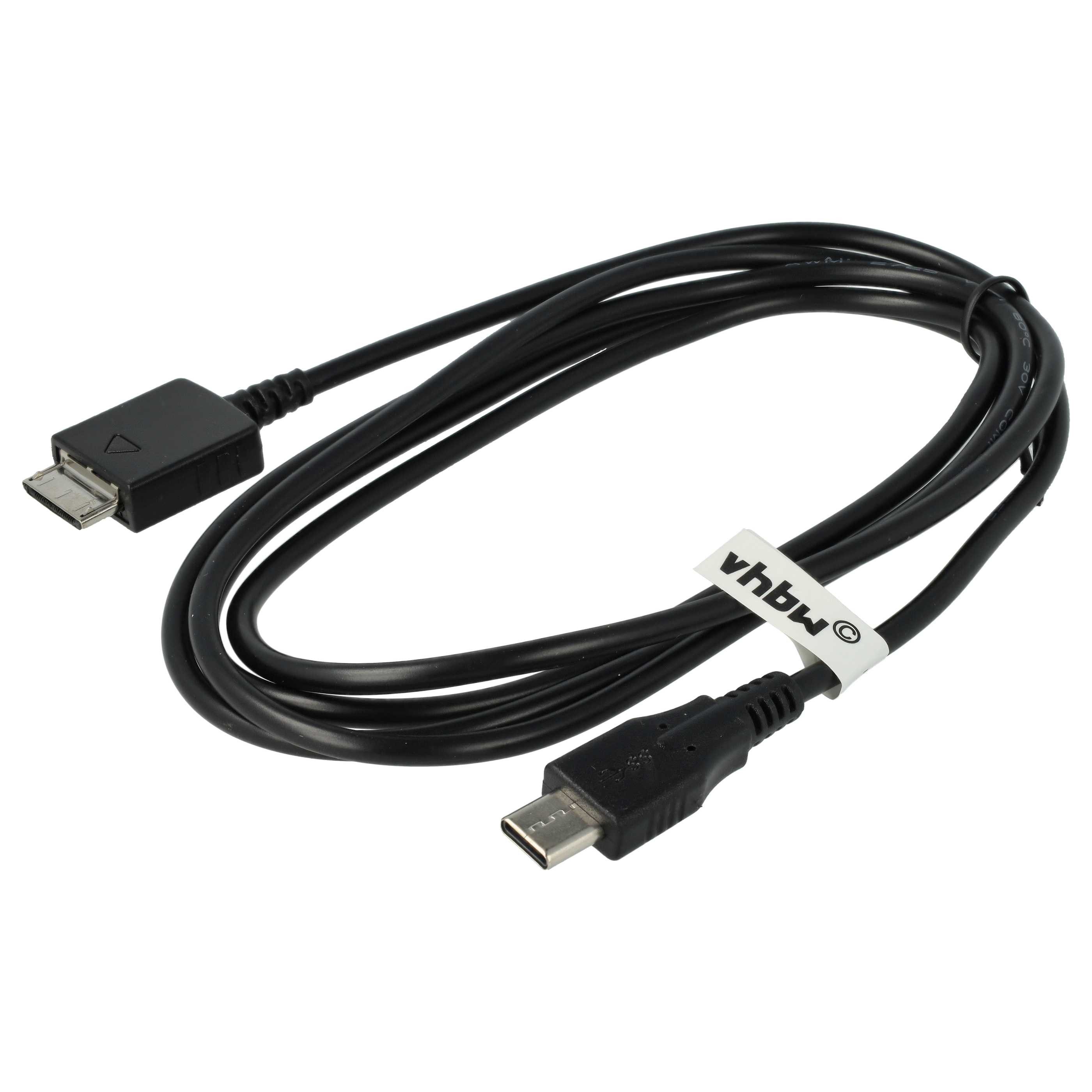 vhbw vhbw USB-C Datenkabel Ersatz für Sony WMC-NW20MU für MP3 Player Schwar USB-Kabel, Kompatibles USB-Hotsync-Kabel für diverse MP3-Player