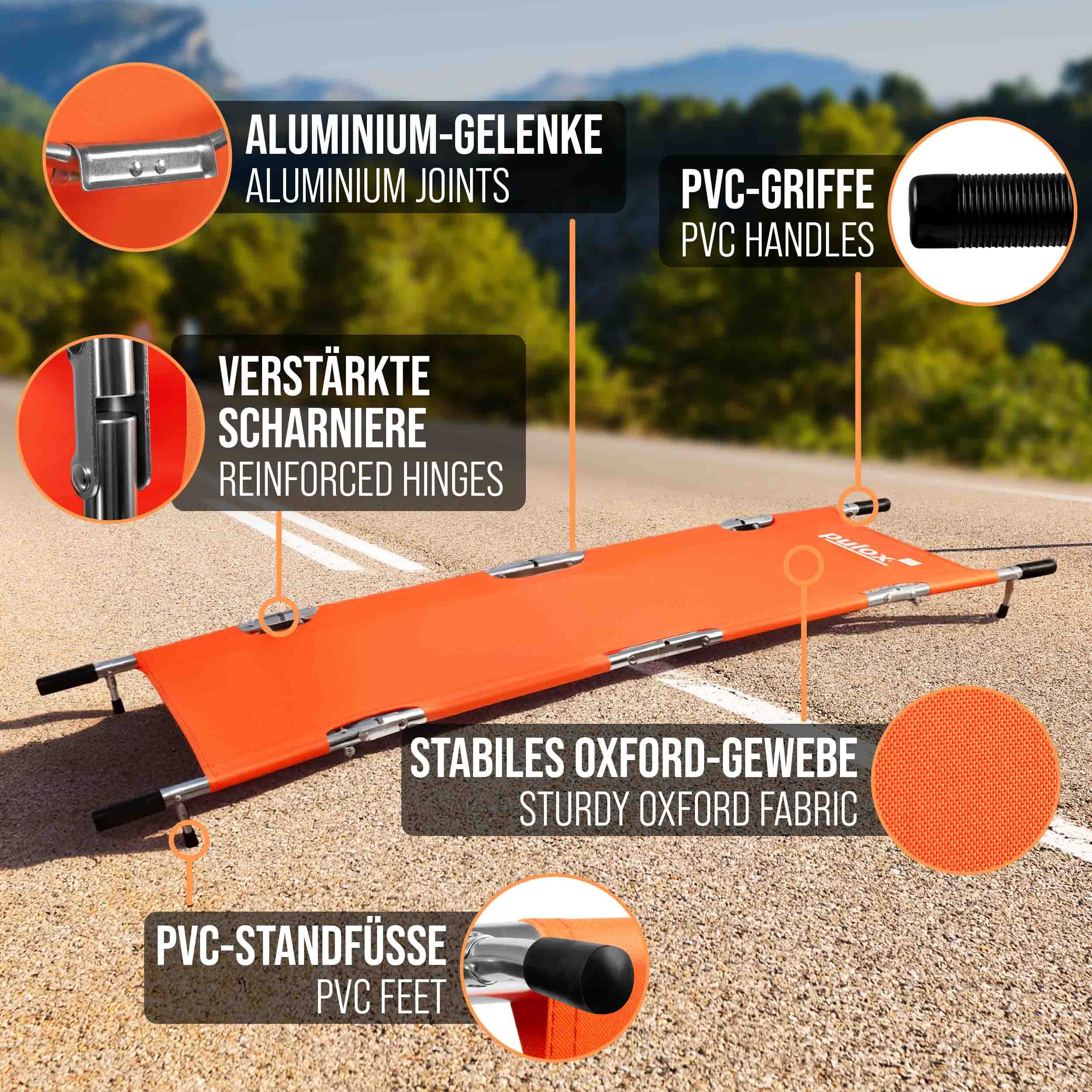 pulox Erste-Hilfe-Set Krankentrage KTG-200 - 3x Klappbare professionelle Notfalltrage – Bild 2 von 5