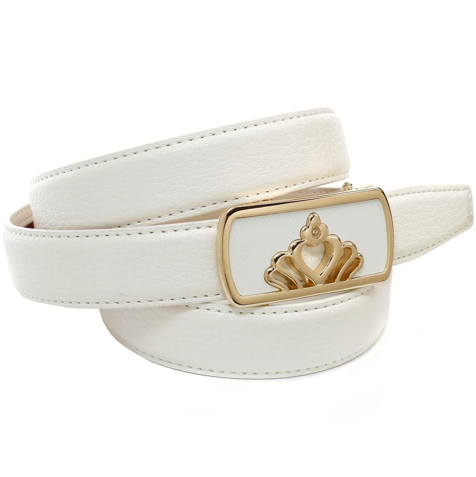 Anthoni Crown Ledergürtel mit goldfarbener eleganter Schließe | Anzuggürtel