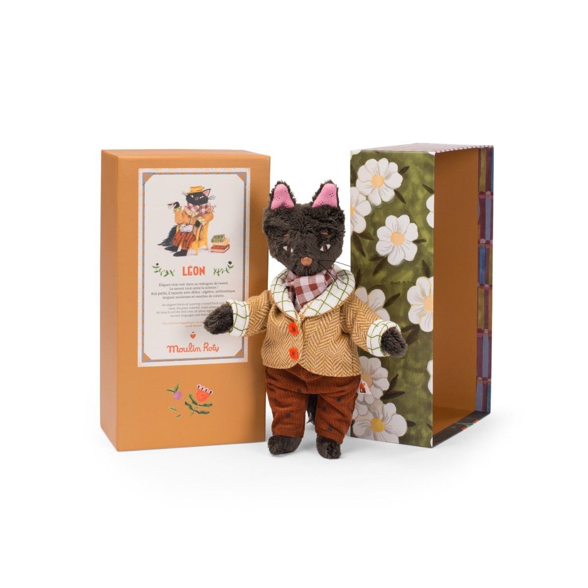 Moulin Roty Kuscheltier Minouchkas Plüschtier Katze Léon weiches Kuscheltier für Babys und (1-St)