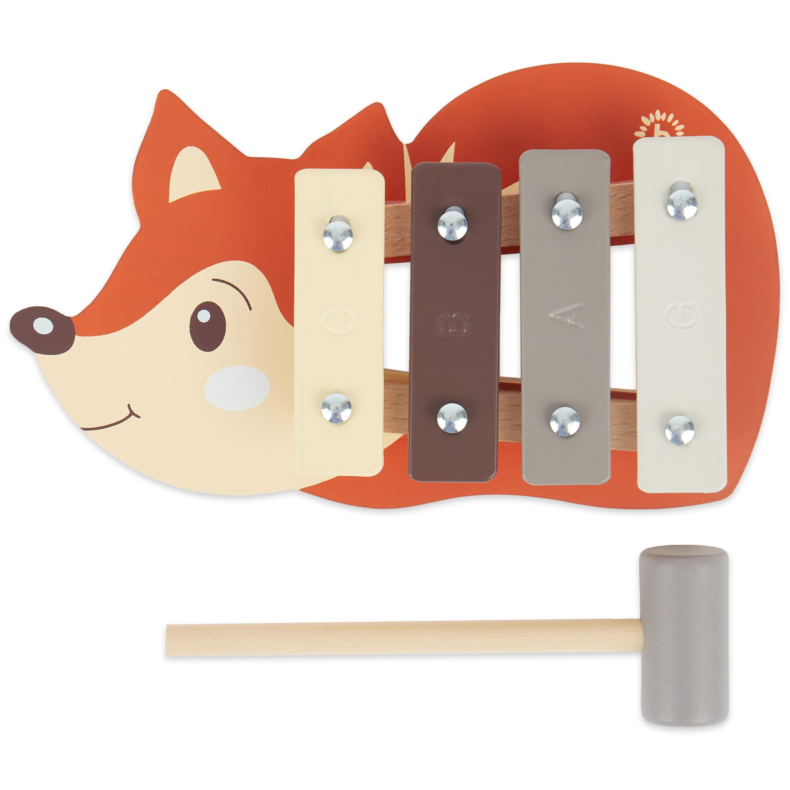 BIECO Spielzeug-Musikinstrument Mini Xylophon Baby Fuchs Kinder Spielzeug Glockenspiel für ab 1 Jahr