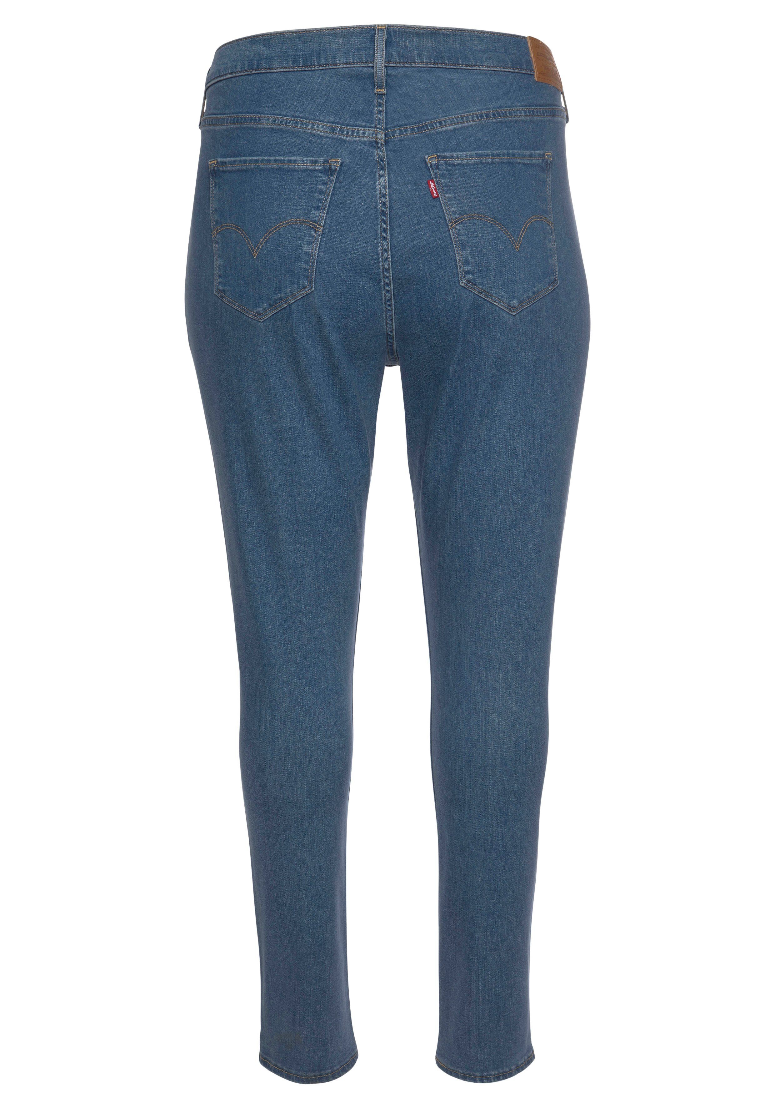 Levi's® Plus mid-blue 721 figurbetonter sehr HI PL Skinny-fit-Jeans SKINNY Schnitt RISE