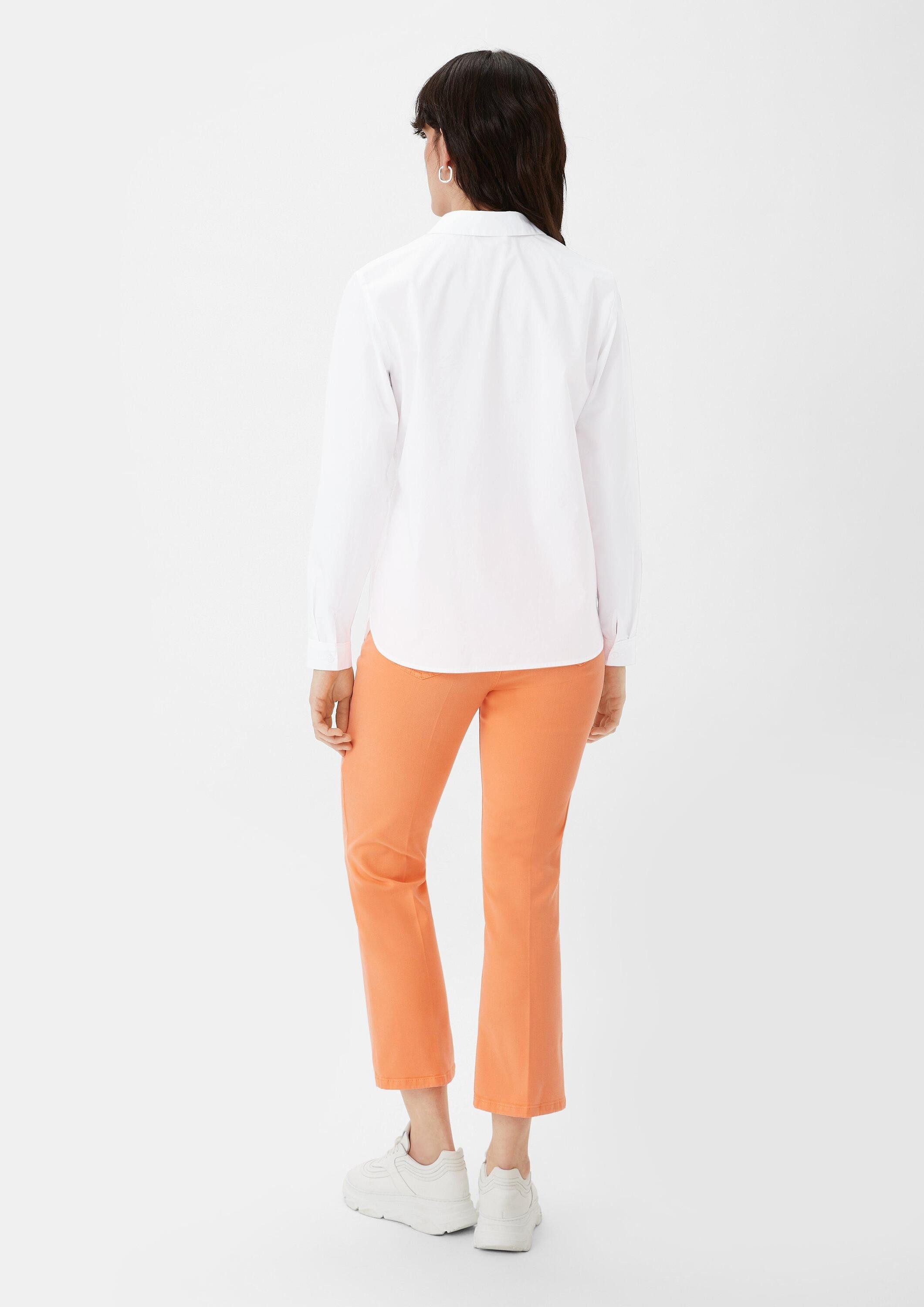 comma Langarmbluse Bluse Hemdbluse aus Baumwolle