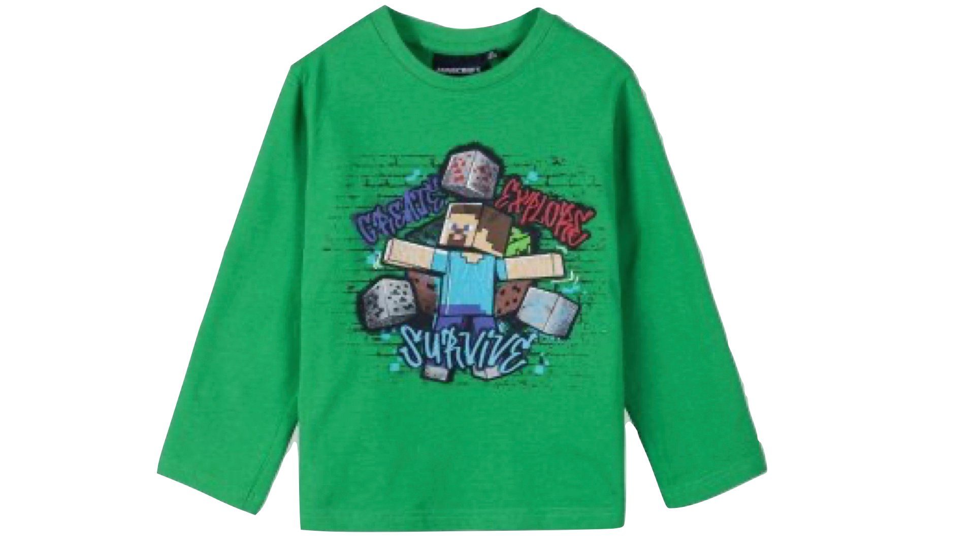 Minecraft Langarmshirt Minecraft Langarmshirt »Steve Survive Kinder Shirt«