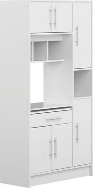 TemaHome Küchenbuffet Louise ausziehbarer Schrank, mit Fach für eine Mikrowelle, Höhe 180 cm