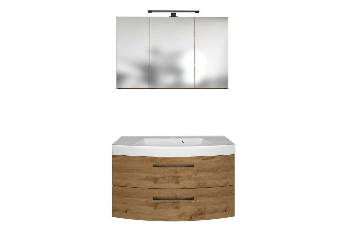 Thumbnail - HELD MÖBEL Waschtisch-Set aus MDF in wotaneiche mit 3 Türen und 6 Einlegeböden, (B/H/T: 100x200x50 cm)