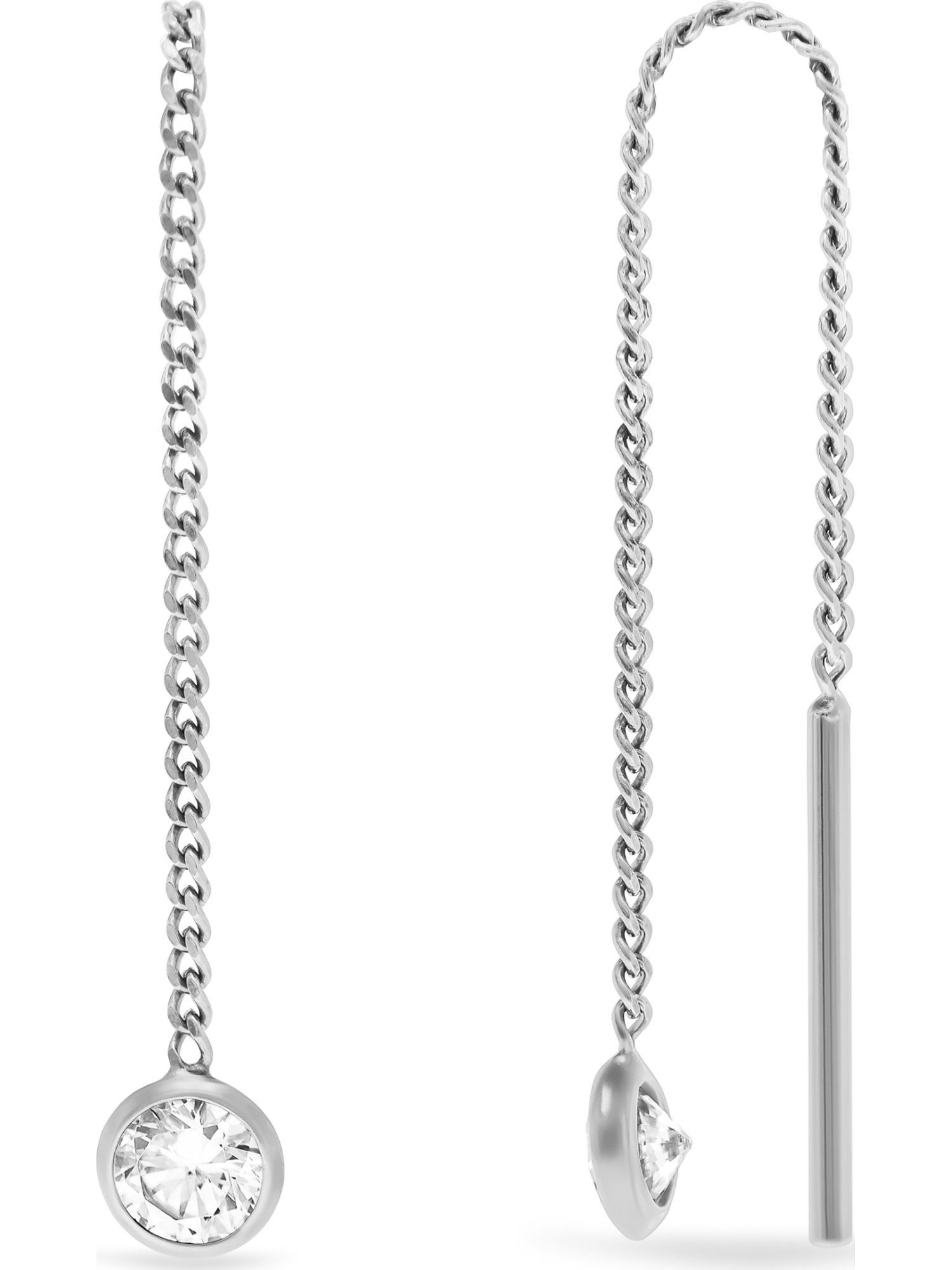 FAVS Paar Ohrhänger Damen-Ohrhänger 2 FAVS Zirkonia 925er Silber