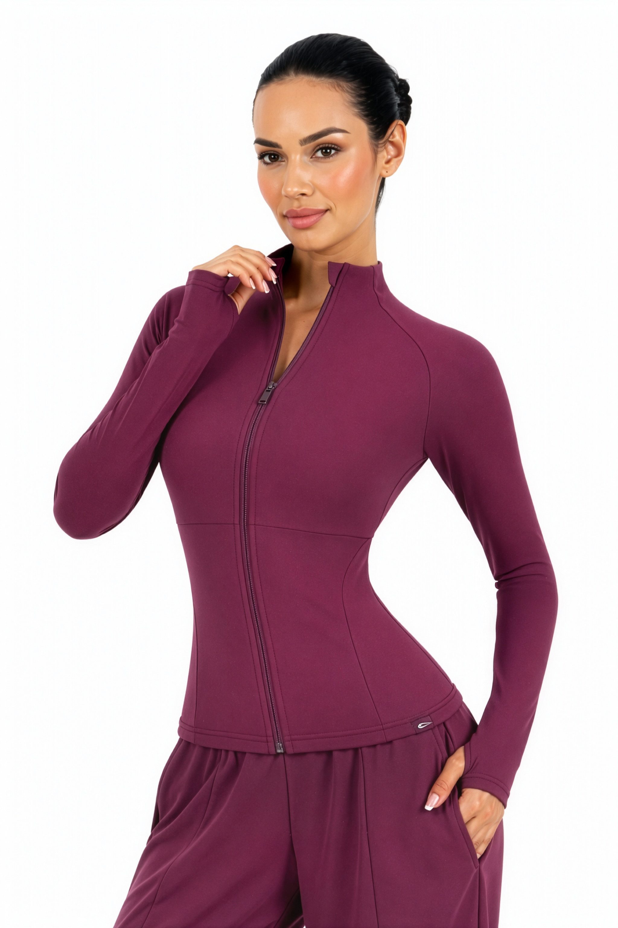 Smilodox Outdoorjacke Nexa, Trainingsjacke Damen, Slim Fit Jacke für Gym, Freizeit & Yoga Figurbetont, Stehkragen, Elastisches Material, Front-Zipper, Sport