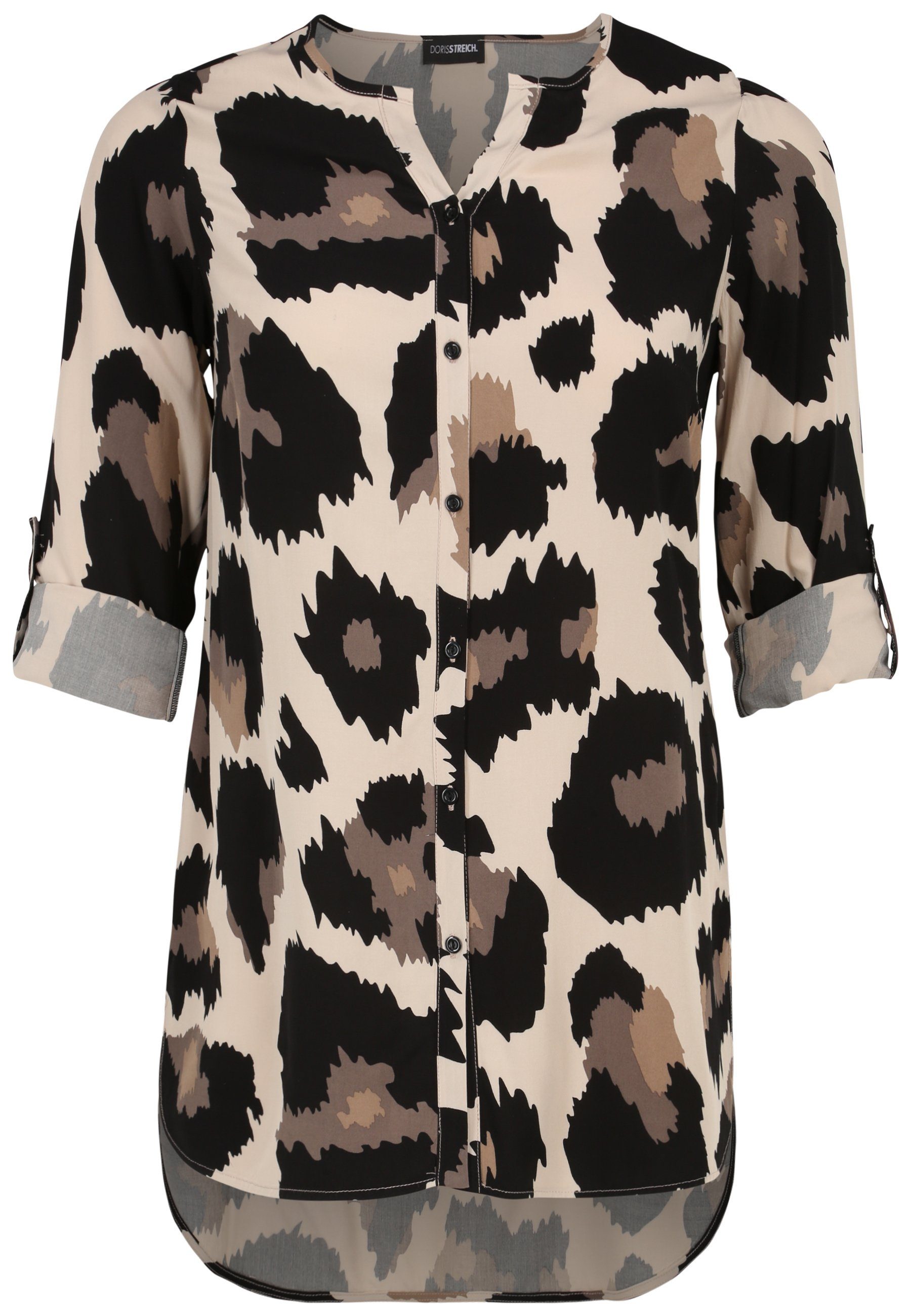 Doris Streich Longbluse Long-Bluse mit Leo-Print in Makrooptik mit modernem Design