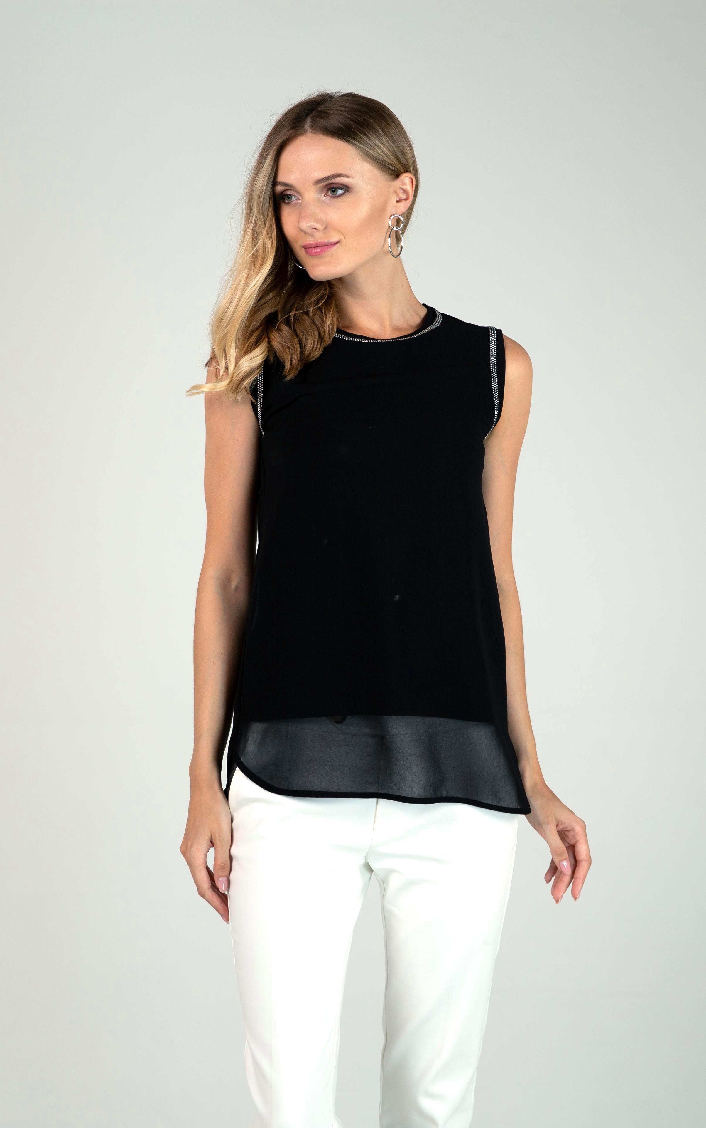 Passioni Tunika mit Glitzersteinen