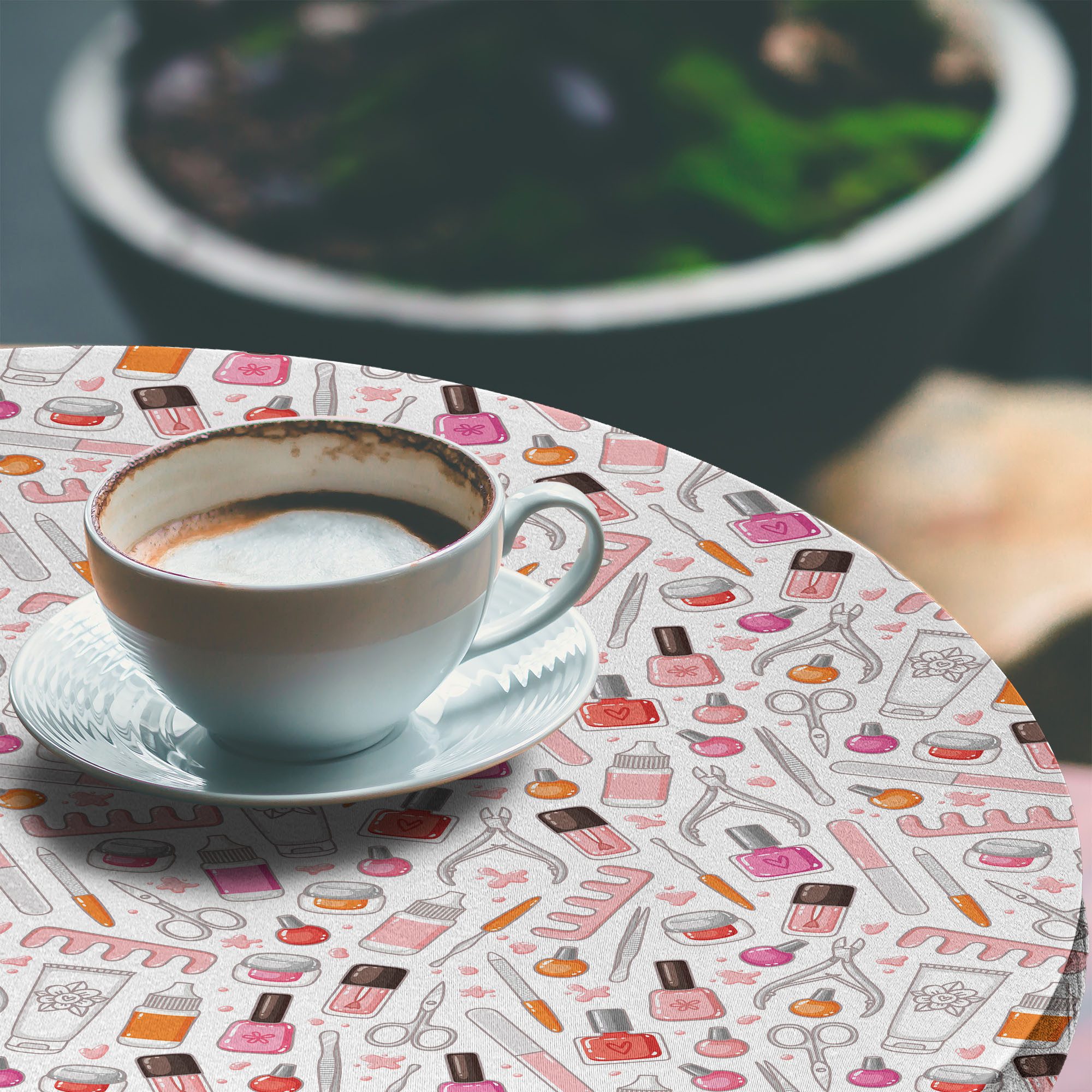 Abakuhaus Tischdecke Rundum-elastische Stofftischdecke, Bilden Girly Nagellack Lotion