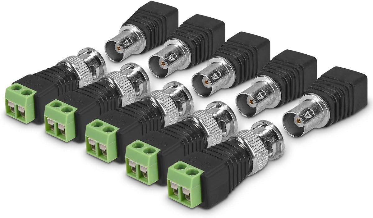 kwmobile 5x BNC-Stecker-Set - Für Mini-Kameras, CCTV-Netzwerk und mehr Netzwerk-Adapter, 7.00 cm, 5x BNC-Stecker