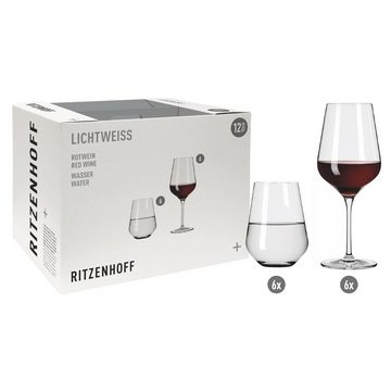 Ritzenhoff Glas Lichtweiss Aurelie Rotwein- und Wassergläser, Kristallglas