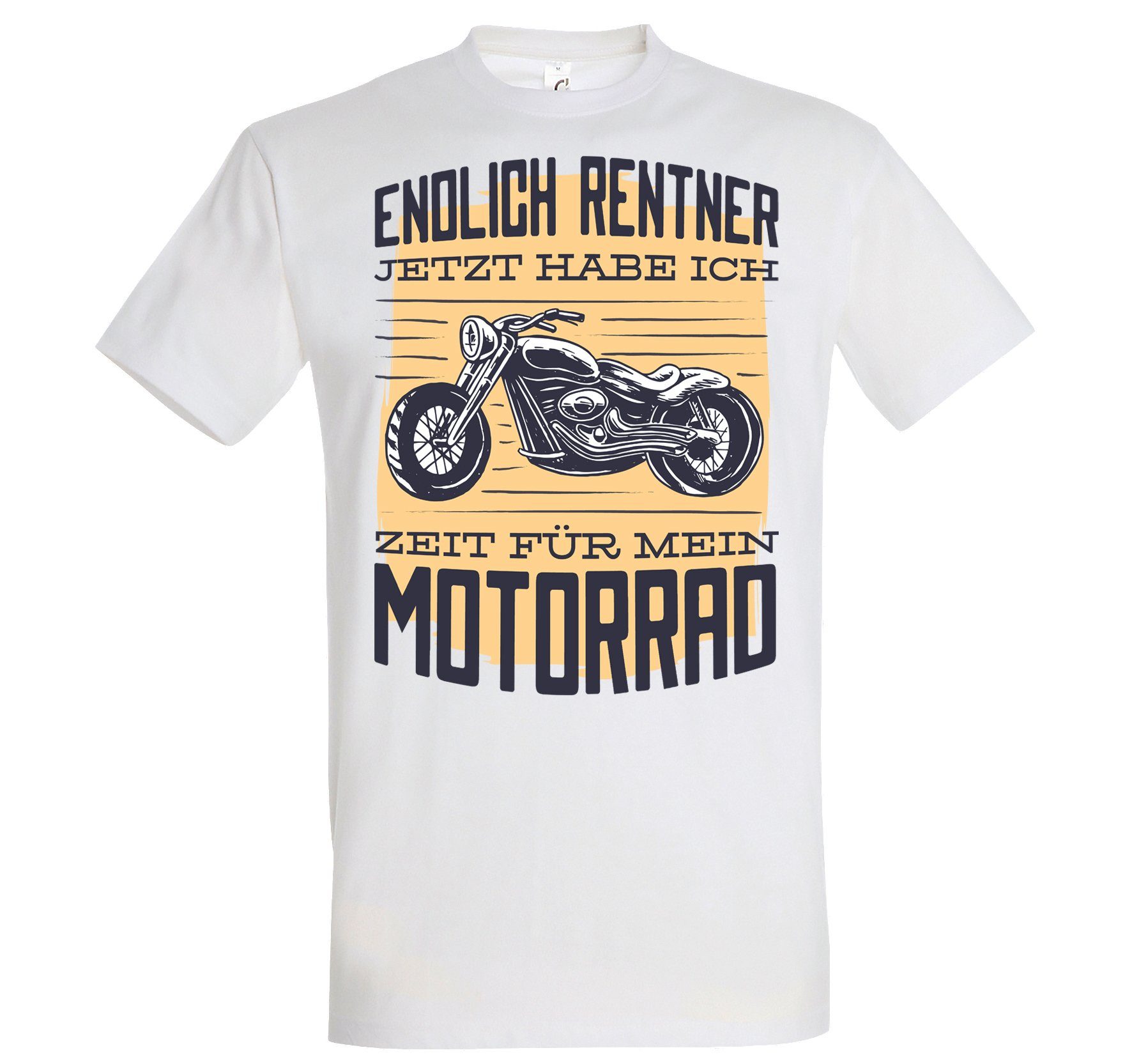 Youth Designz T-Shirt Endlich Rentner Und Zeit Für Mein Motorrad Herren Shirt mit trendigem Bike Frontprint Weiß