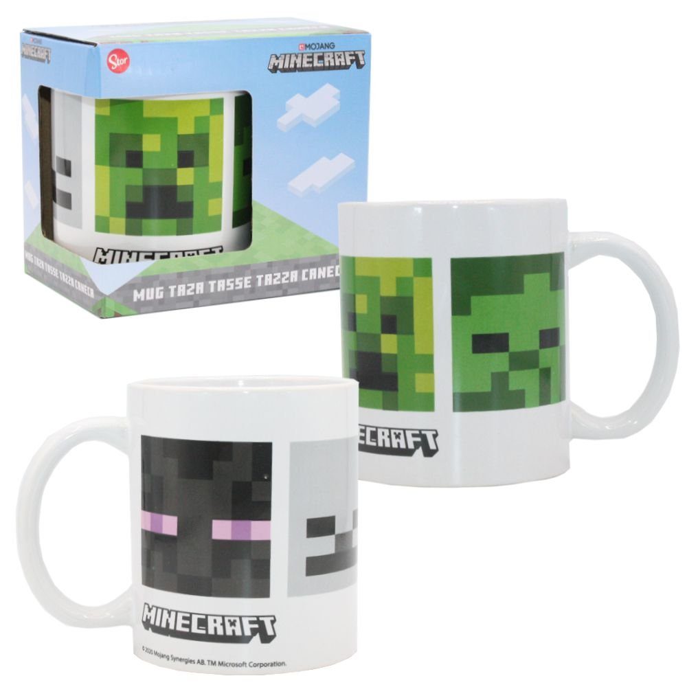 Minecraft Kindergeschirr-Set Keramik Tasse Minecraft 325 ml Henkel-Becher in Geschenkbox, Porzellan