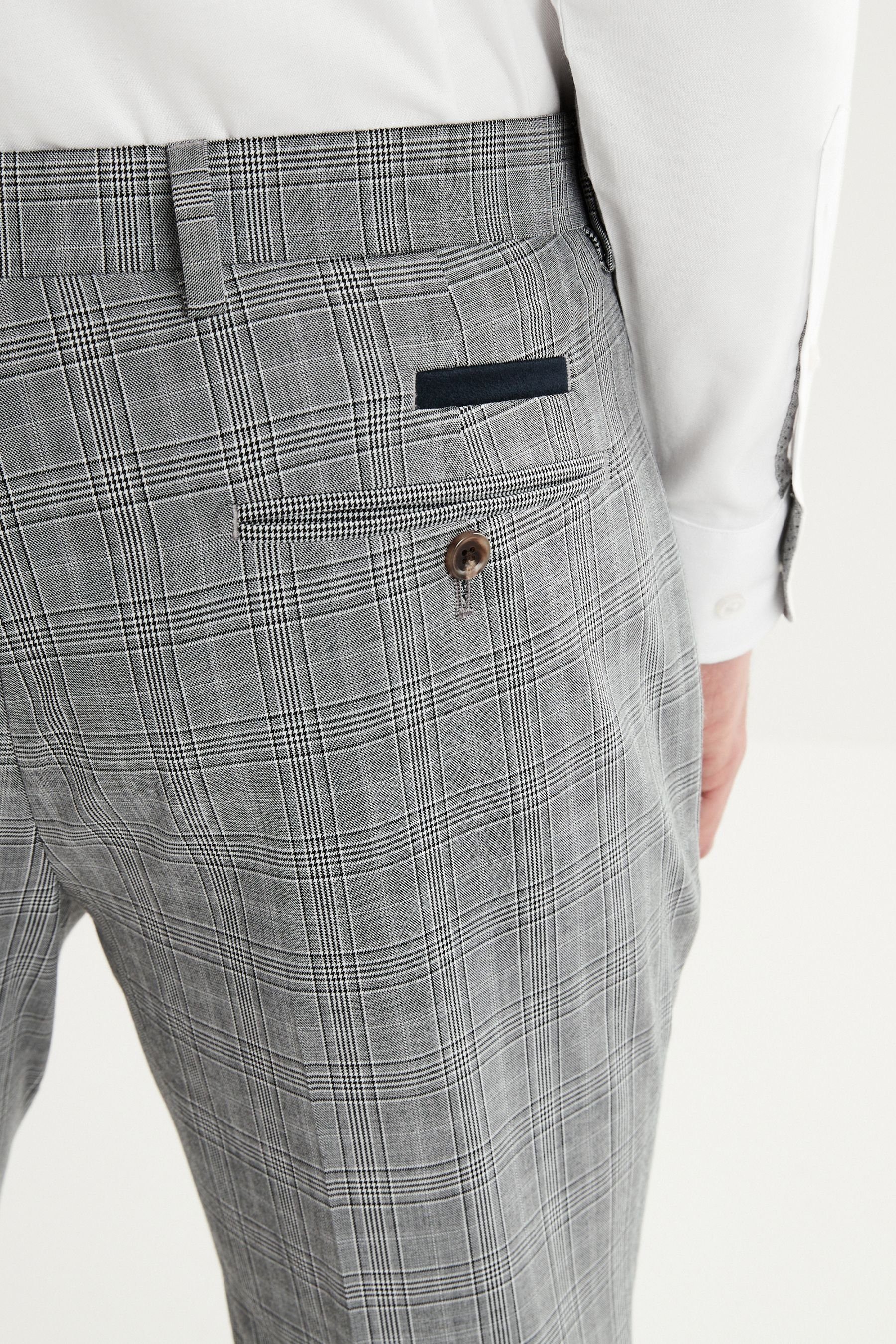 Next Anzughose Anzug Skinny-Fit-Hose Karomuster: mit (1-tlg) Grey