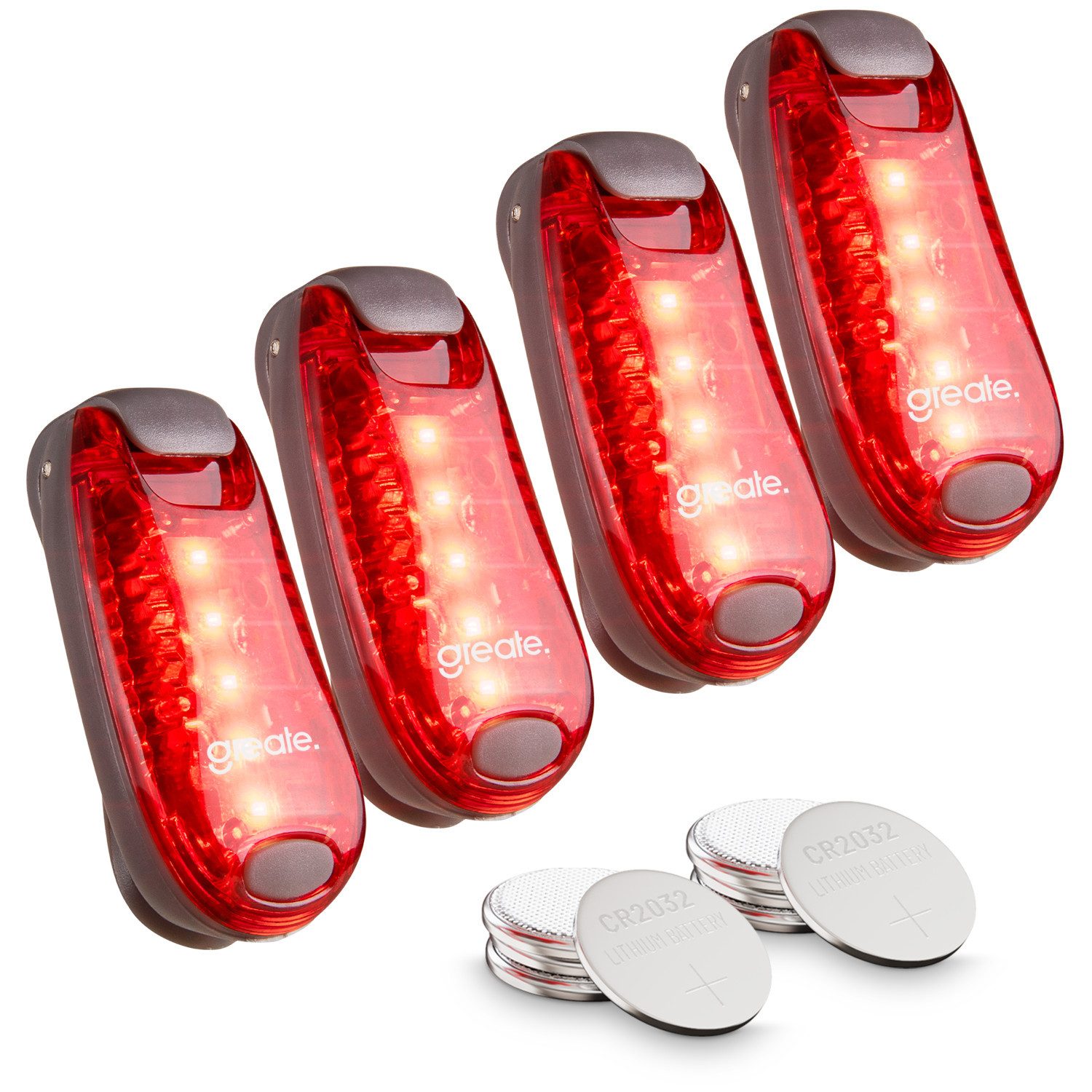 greate. LED Blinklicht 4x LED Blinklicht Schulranzen - Licht Clip Kinder Rucksacklicht (4-St)