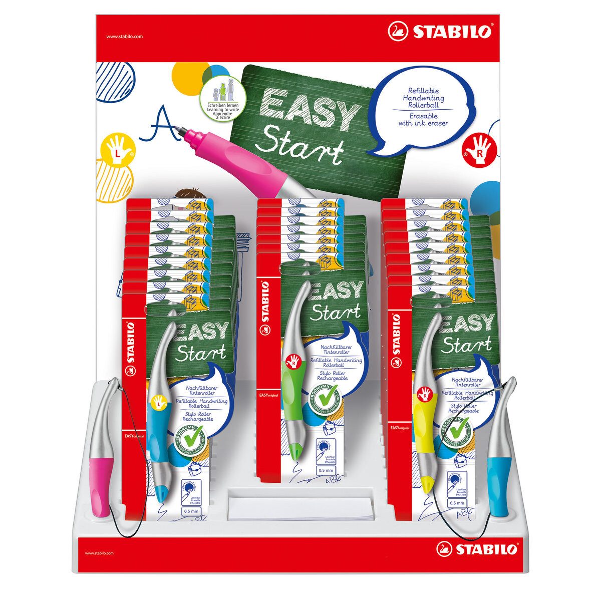 STABILO Tintenfeinschreiber Rollerball EASYoriginal metallic POP-Paket 25 Stück/5 Farben