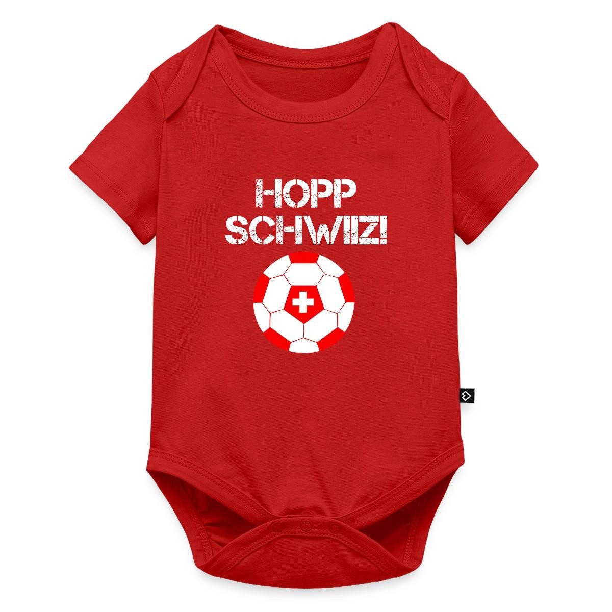 Spreadshirt Kurzarmbody Hopp Schwiiz Suisse Schweiz Fußball Fan Kurzarm Tages Baby Body (1-tlg)