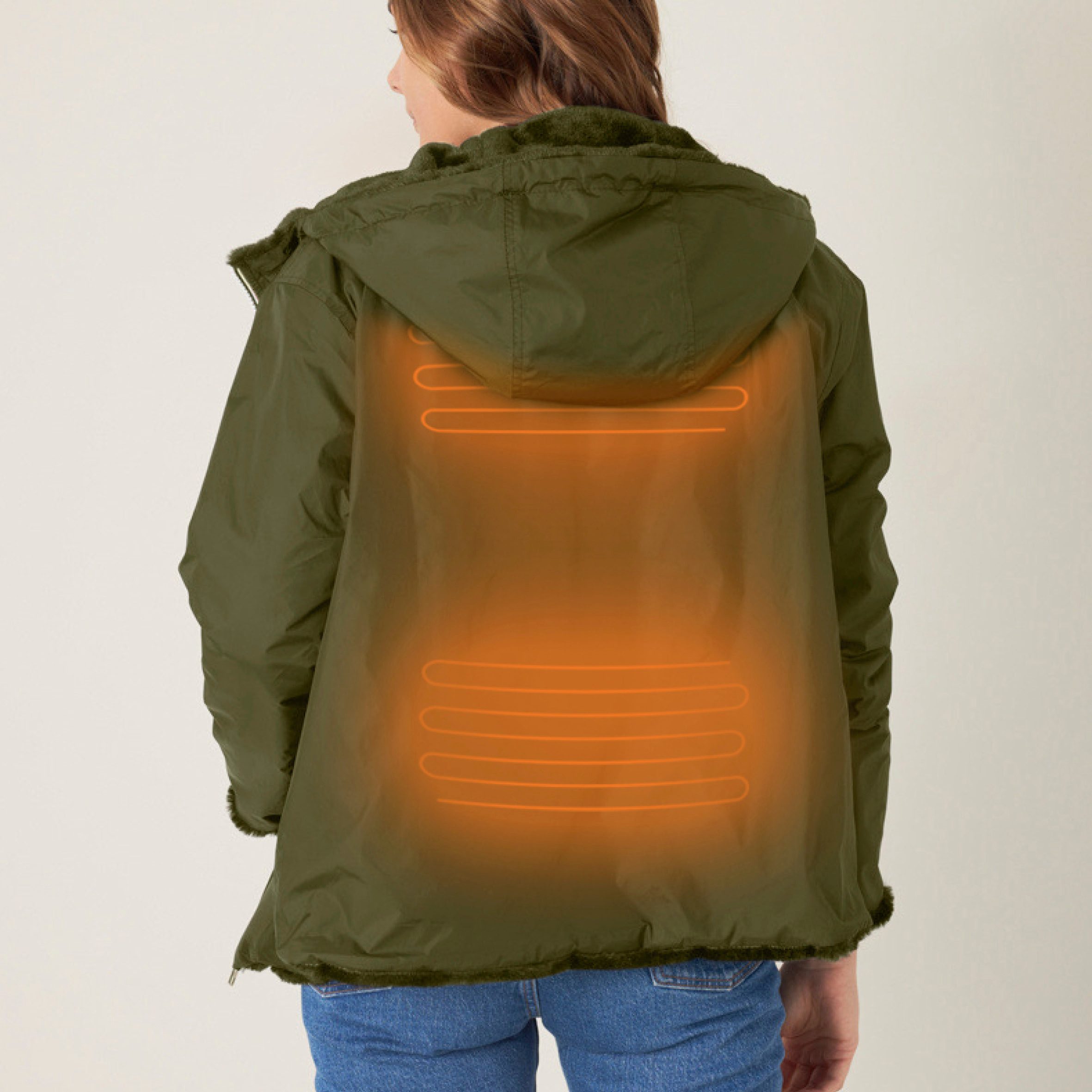 30seven Wendejacke beheizte Wendejacke - Farbe Khaki 7,4V Set inkl. Akku & Ladegerät