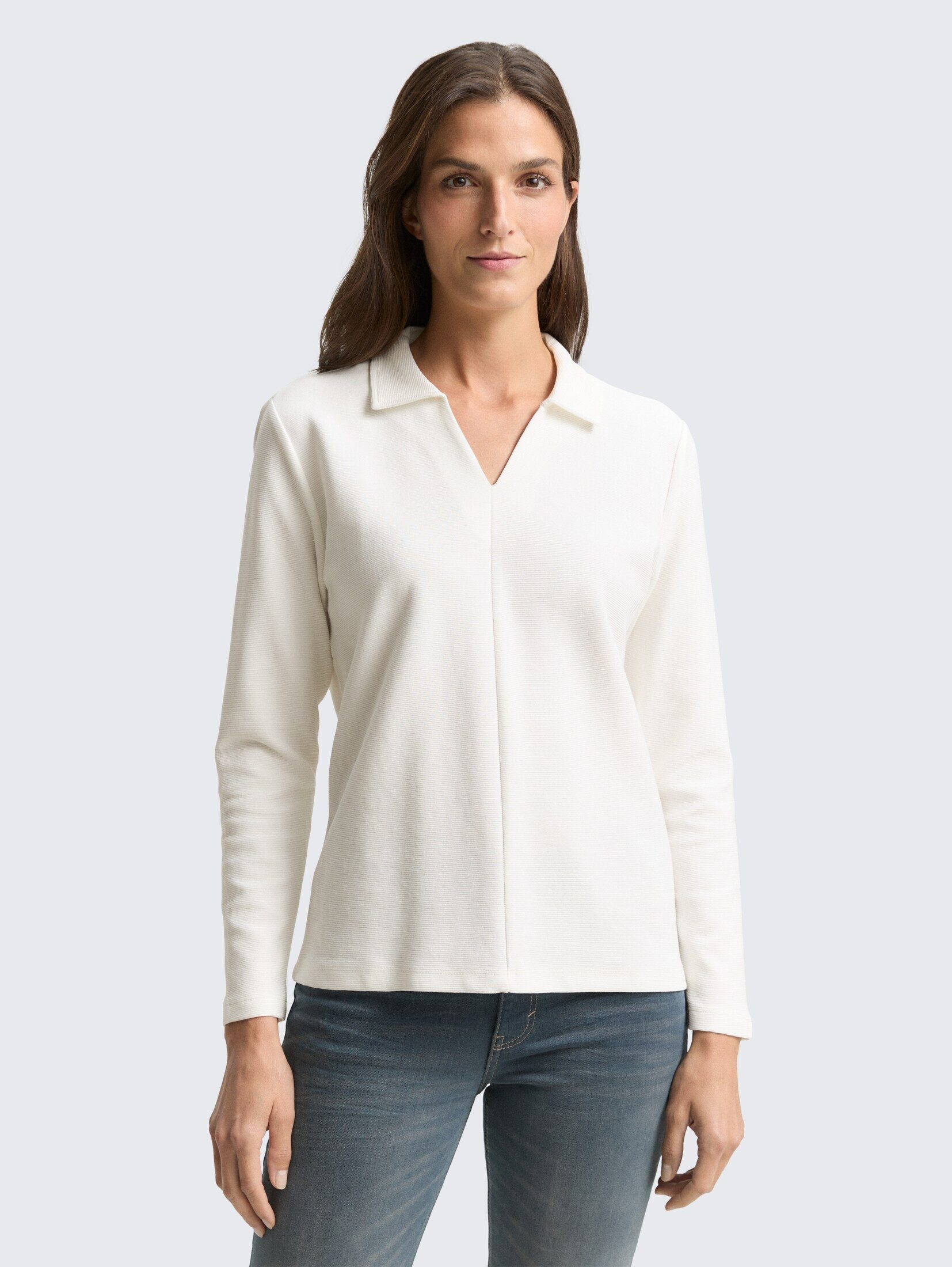 TOM TAILOR Langarmshirt T-Shirt Langarmshirt mit Polokragen günstig online kaufen