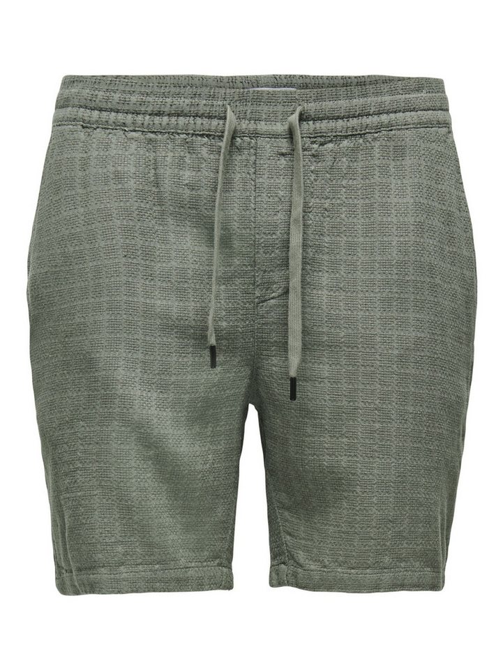 ONLY & SONS Sweatshorts Bequemes Kleidungsstück mit elastischem für Herren Leinen, Baumwolle Regular Fit unifarben elastisch Kordelzug