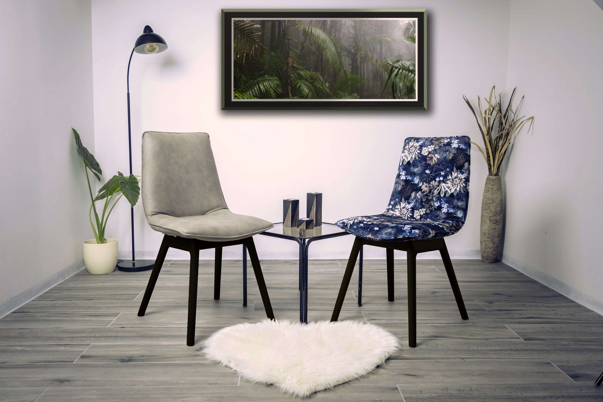 OTTO home 4-Fußstuhl Ramon (Set, 2 St), mit Massivholzbeinen, verschiedenen Farben und Stoffe