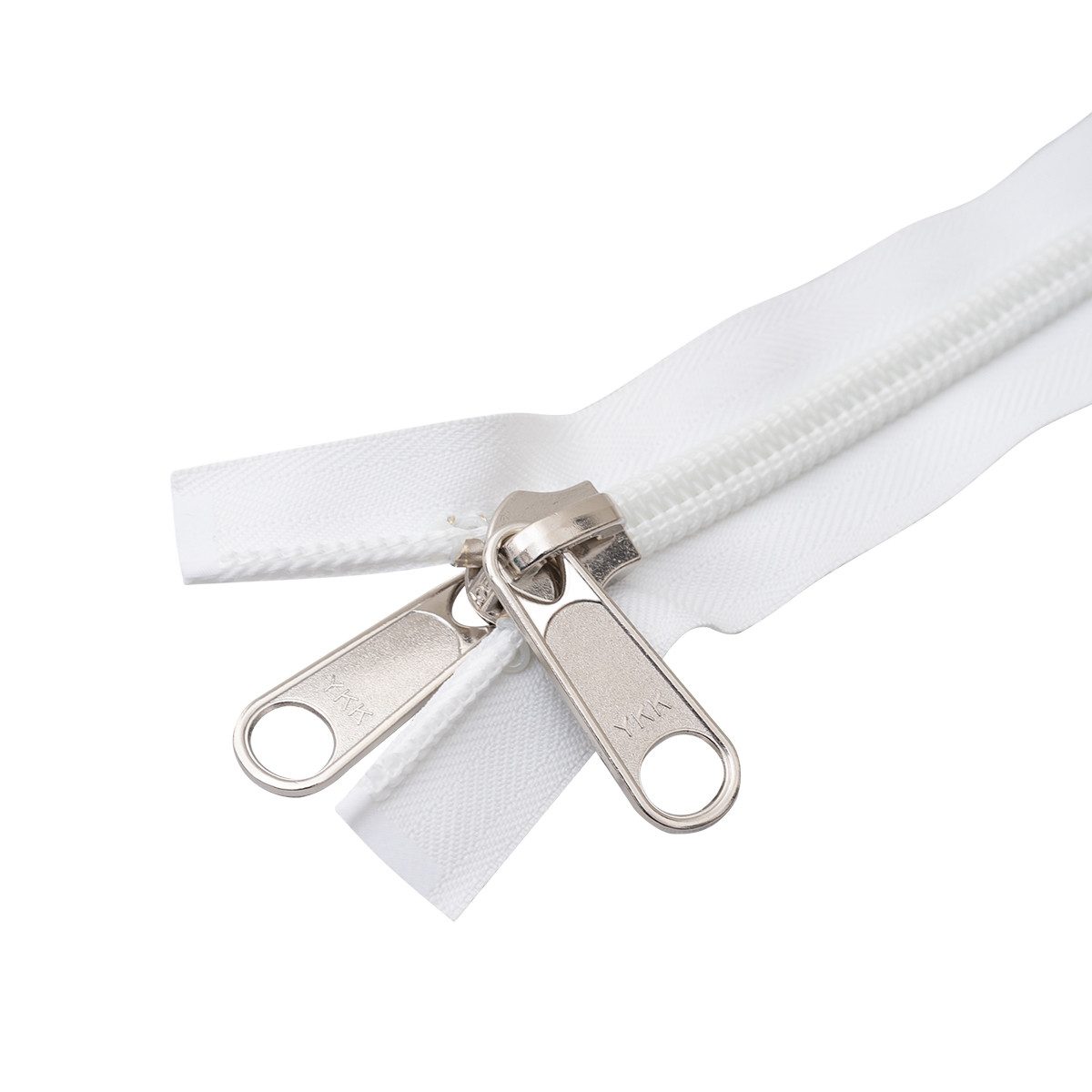 Planenscout Verschlussklammer YKK® 10C Reißverschluss Zeltreisser, Spiral, teilbar, weiß, Länge 70cm (1-tlg), 700 x 40 mm [H x B]