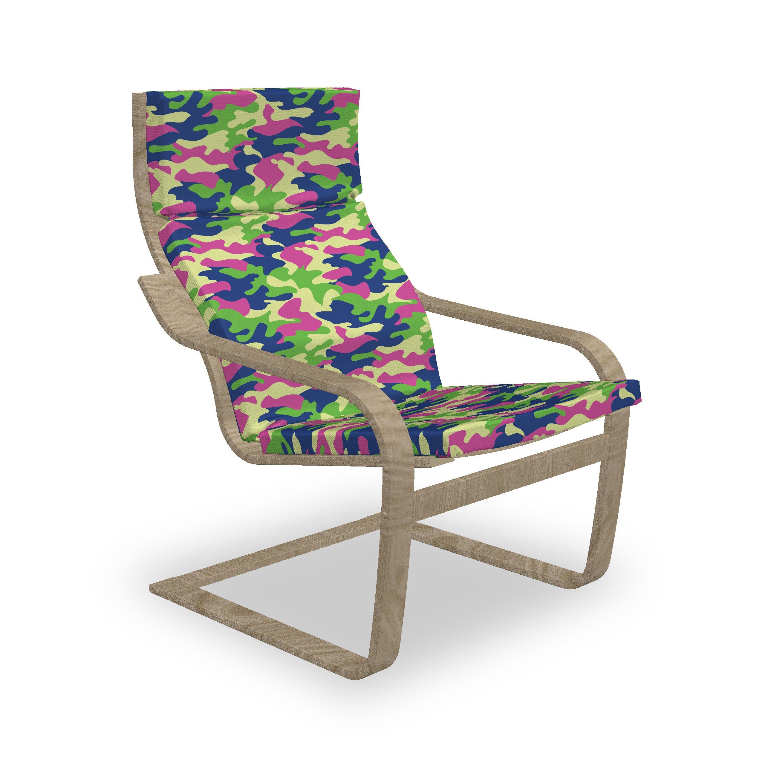 und mit Stuhlkissen Sitzkissen Design Reißverschluss, mit Welle Modernes Stuhlkissen Abstrakt Abakuhaus Hakenschlaufe