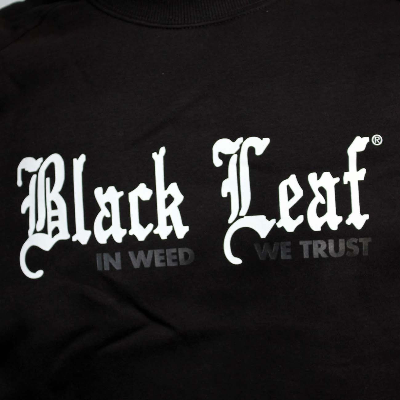Black Leaf Sweatshirt IN WEED WE TRUST Leaf®-Logo, Original Black Unisex Atmungsaktiv