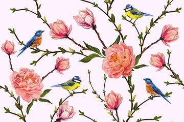 A.S. Création Leinwandbild Little Birds, Blumen (1 St), Landhaus Keilrahmen Blumen Rosen Blümchen