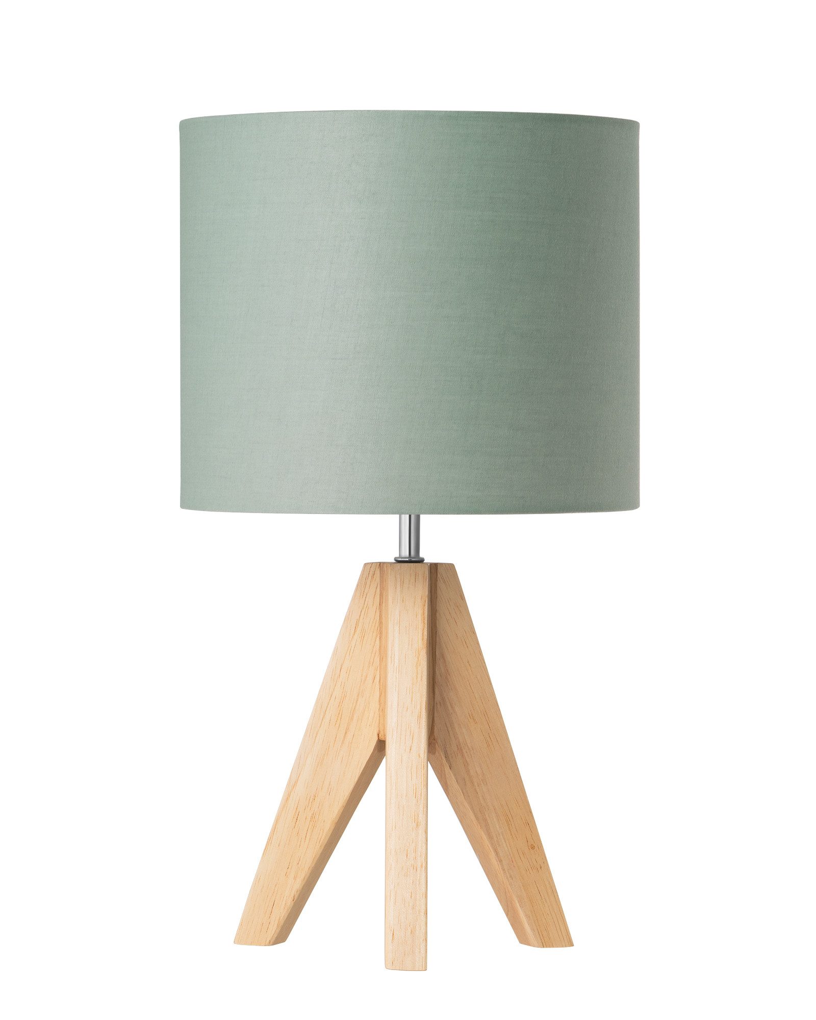 EDISHINE Nachttischlampe Holz, LED wechselbar, Lampenschirm aus Leinen