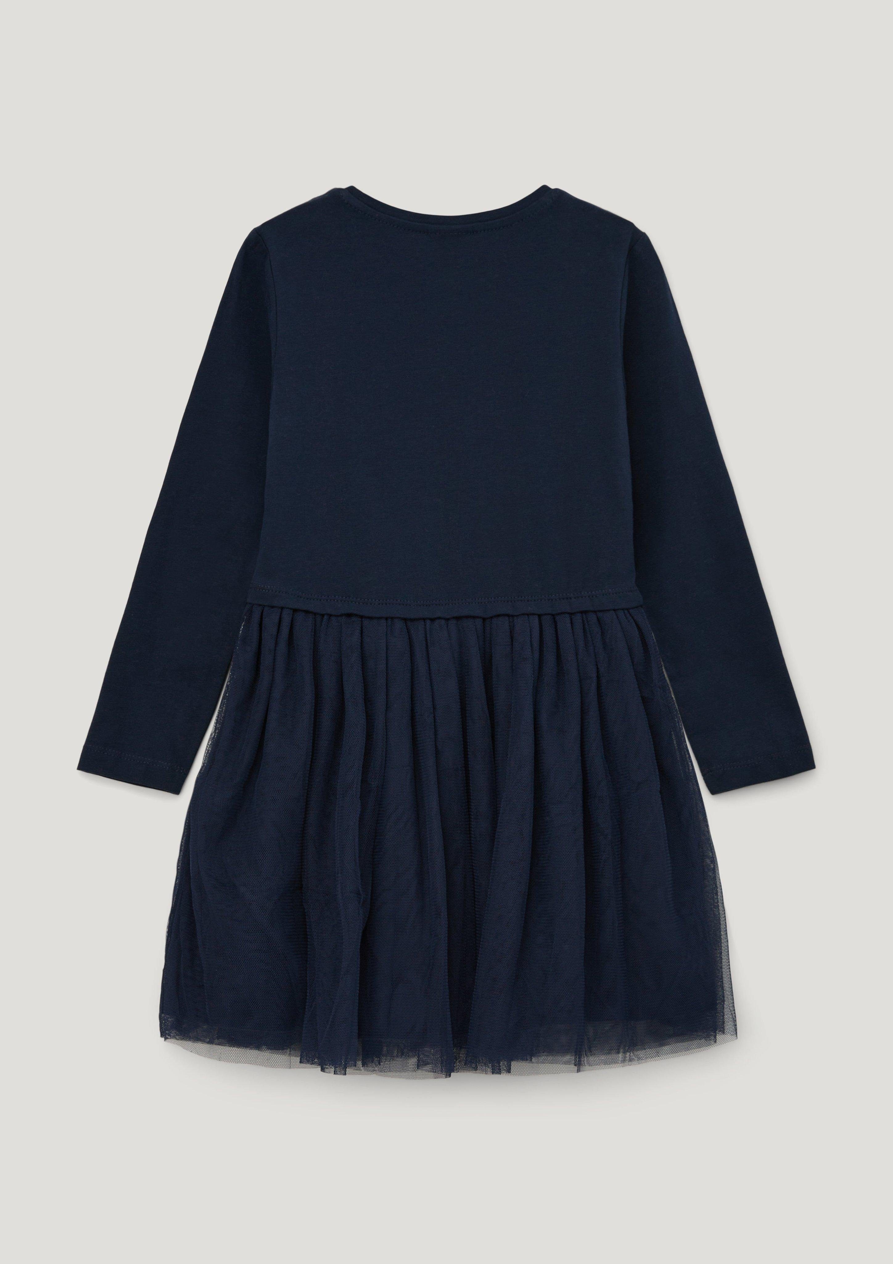 navy Frontprint Minikleid mit Volants Shirtkleid s.Oliver