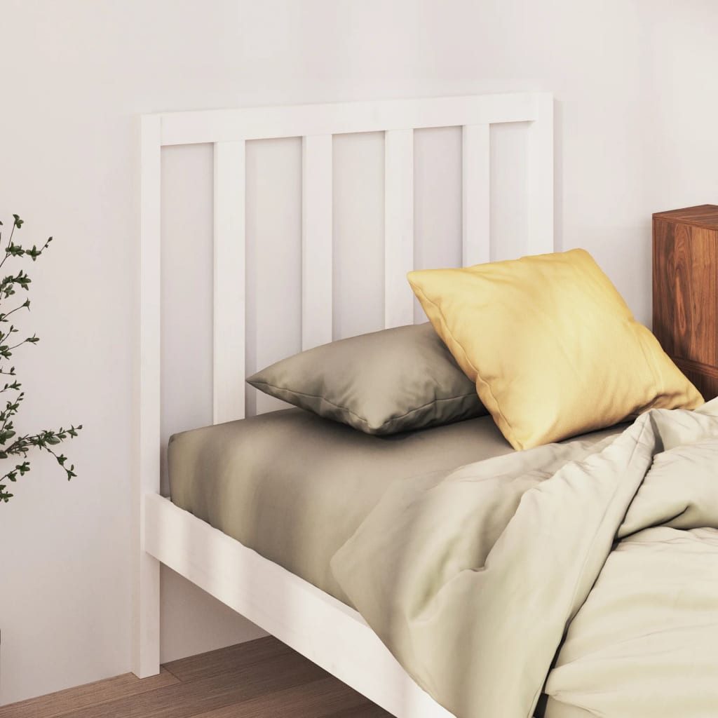 vidaXL Bett, Kopfteil Weiß 96x4x100 cm Massivholz Kiefer günstig online kaufen