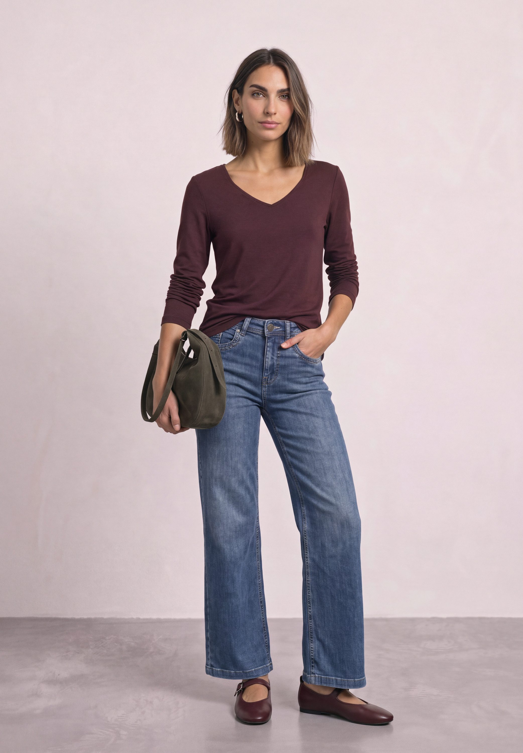 STREET ONE Langarmshirt in Unifarbe – Bild 3 von 5