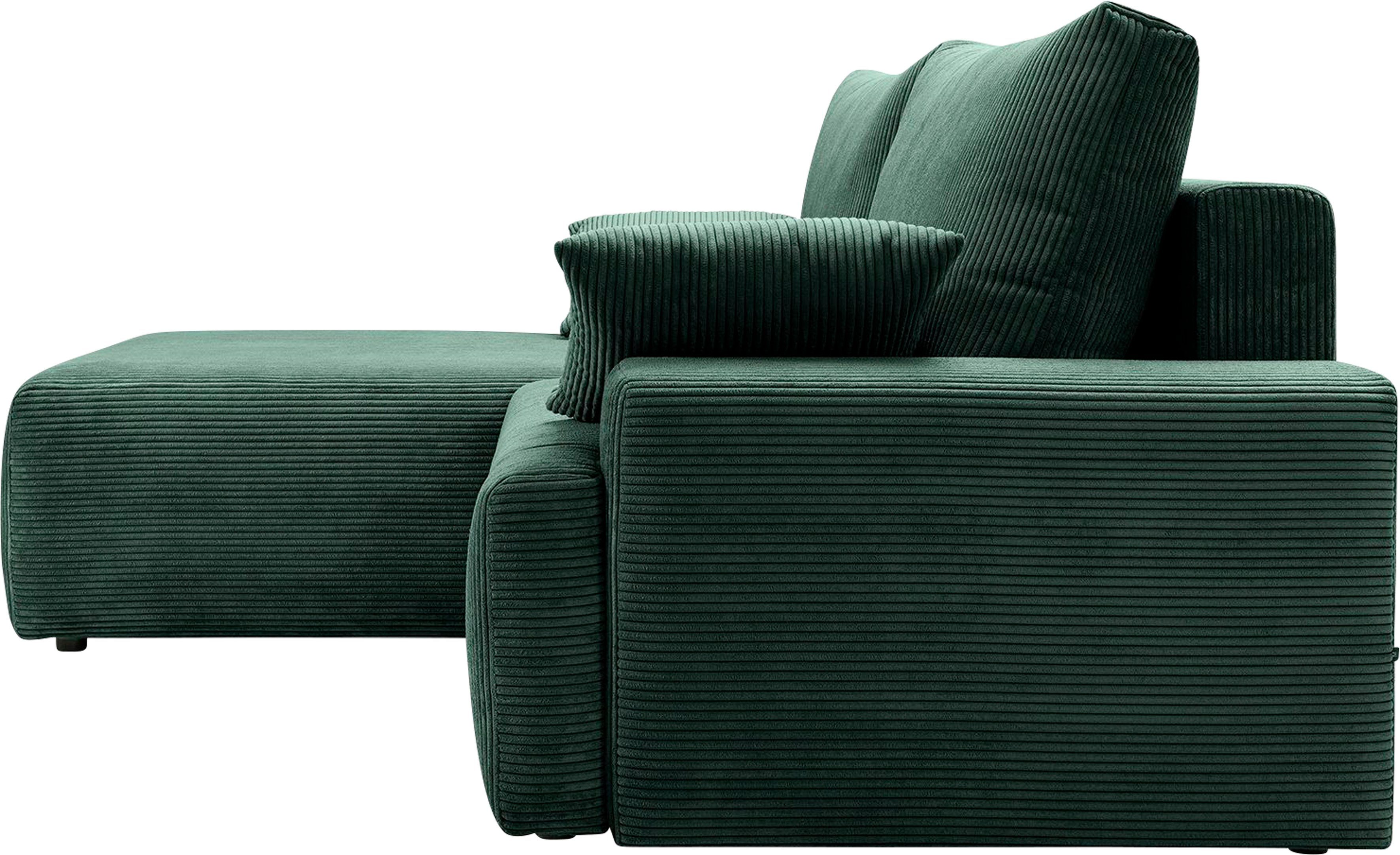 inklusive Bettfunktion Ecksofa Orinoko, in und sofa - fashion verschiedenen Cord-Farben Bettkasten pine exxpo