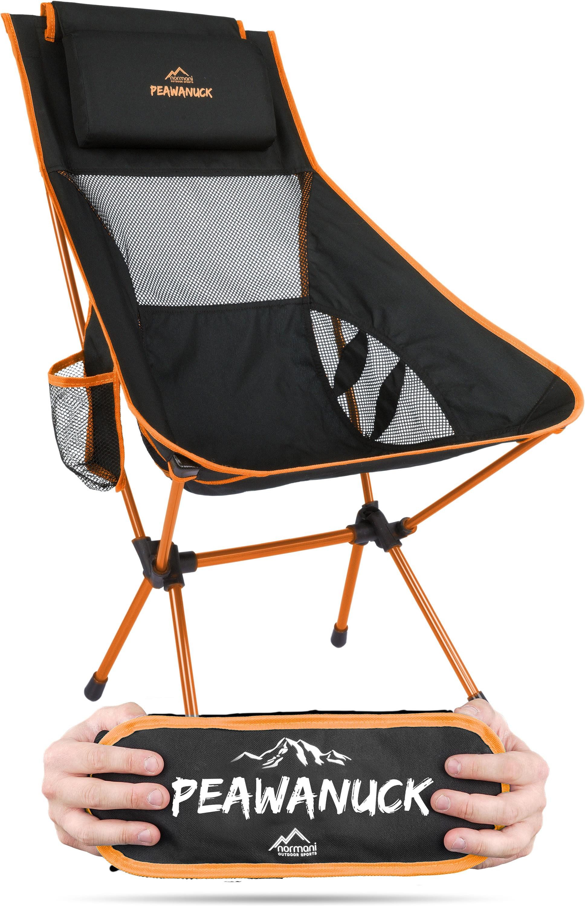 normani Campingstuhl Ultraleichter Campingstuhl Peawanuck, Outdoorstuhl Hochlehner Faltstuhl Strandstuhl Anglerstuhl