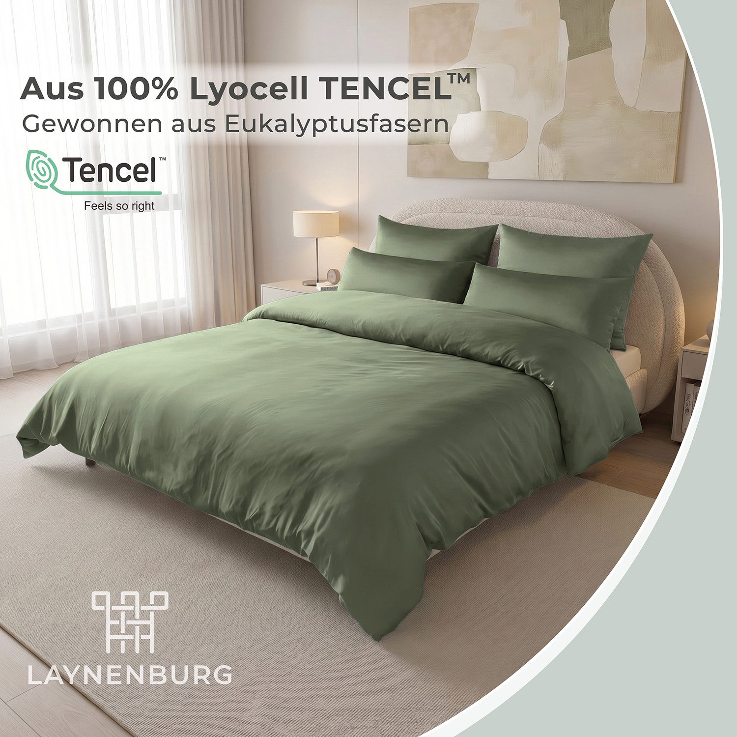 Laynenburg Bettwäsche Eukalyptus aus 100% Tencel Lyocell ab Gr. 135x200