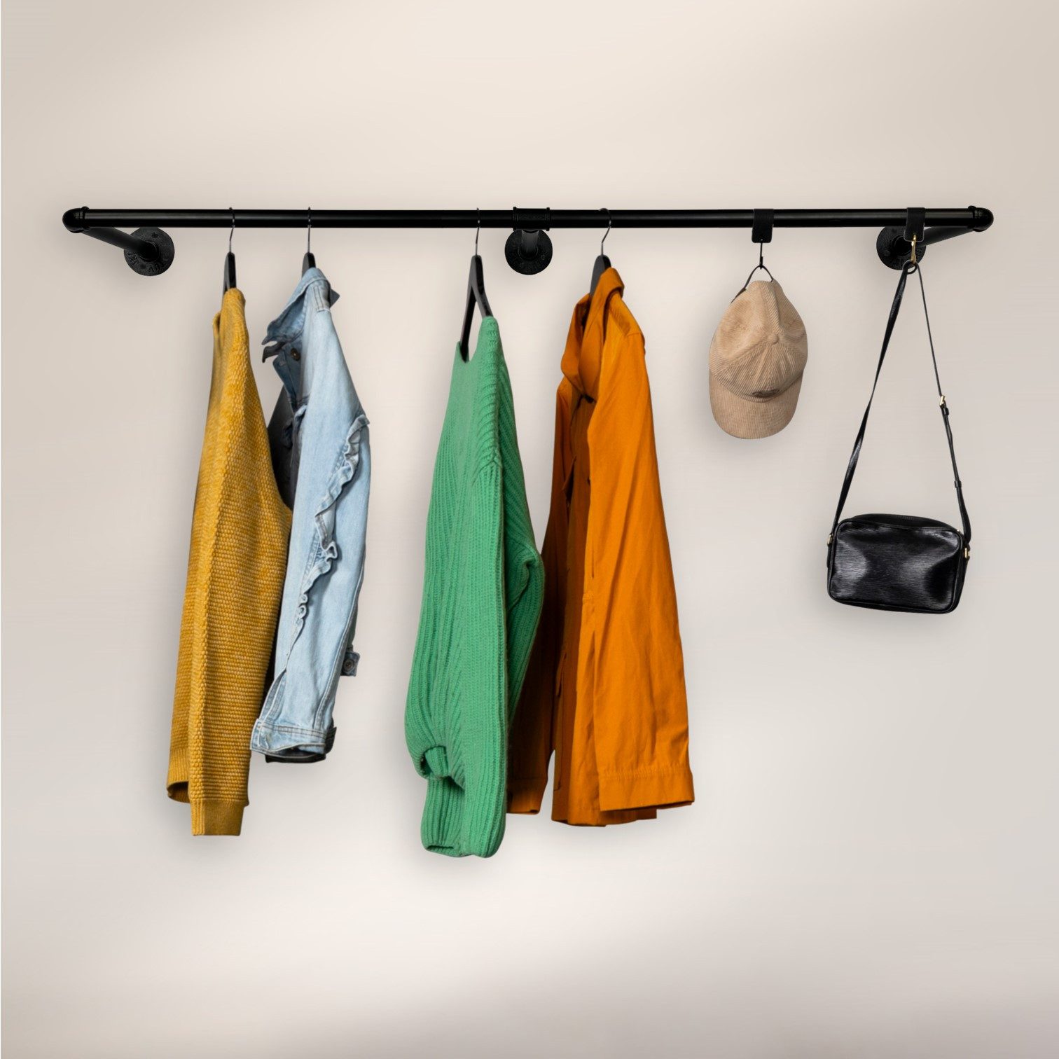 RSR Hangers Kleiderstange Kleiderstange Wandmontage Industrial Design Schwarz Jens