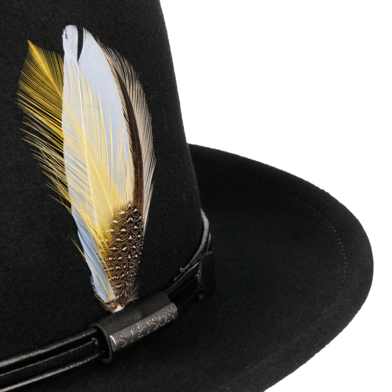 Stetson Fedora (1-St) Wollfilzhut Made Lederband, mit USA in