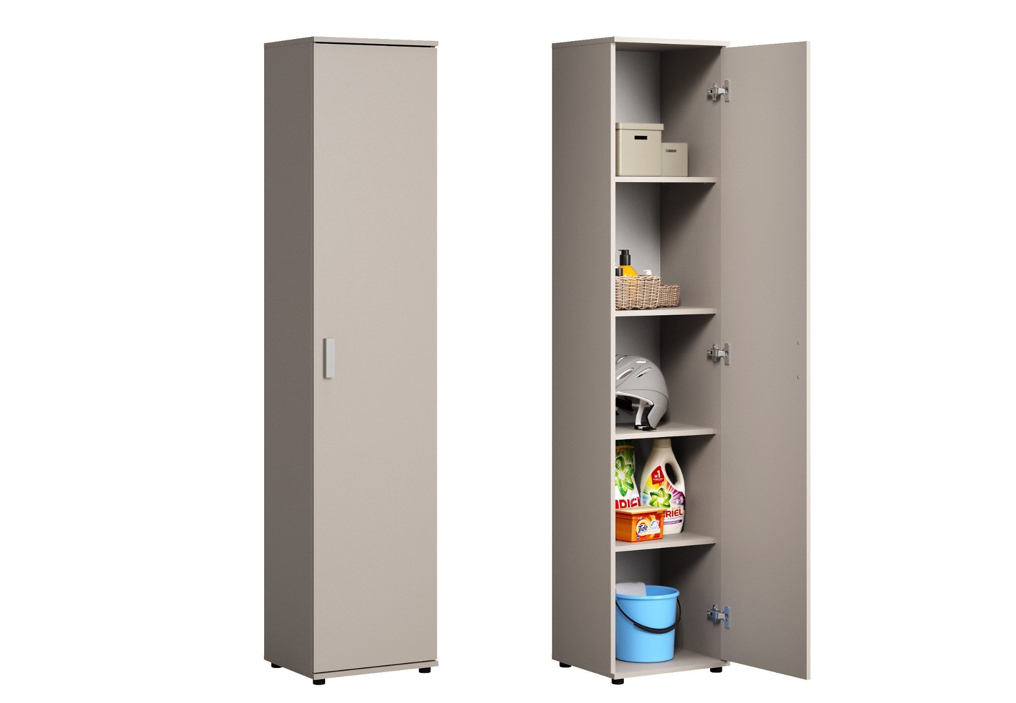 Home Collective Mehrzweckschrank Schmaler Schrank 40 cm breit mit 1 Tür & 4 günstig online kaufen