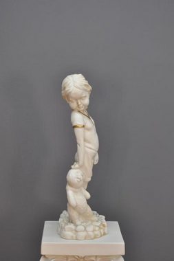 JVmoebel Skulptur Abstrakte Kinder Figur mit Bär Figuren Skulpturen Büste 54cm Skulptur