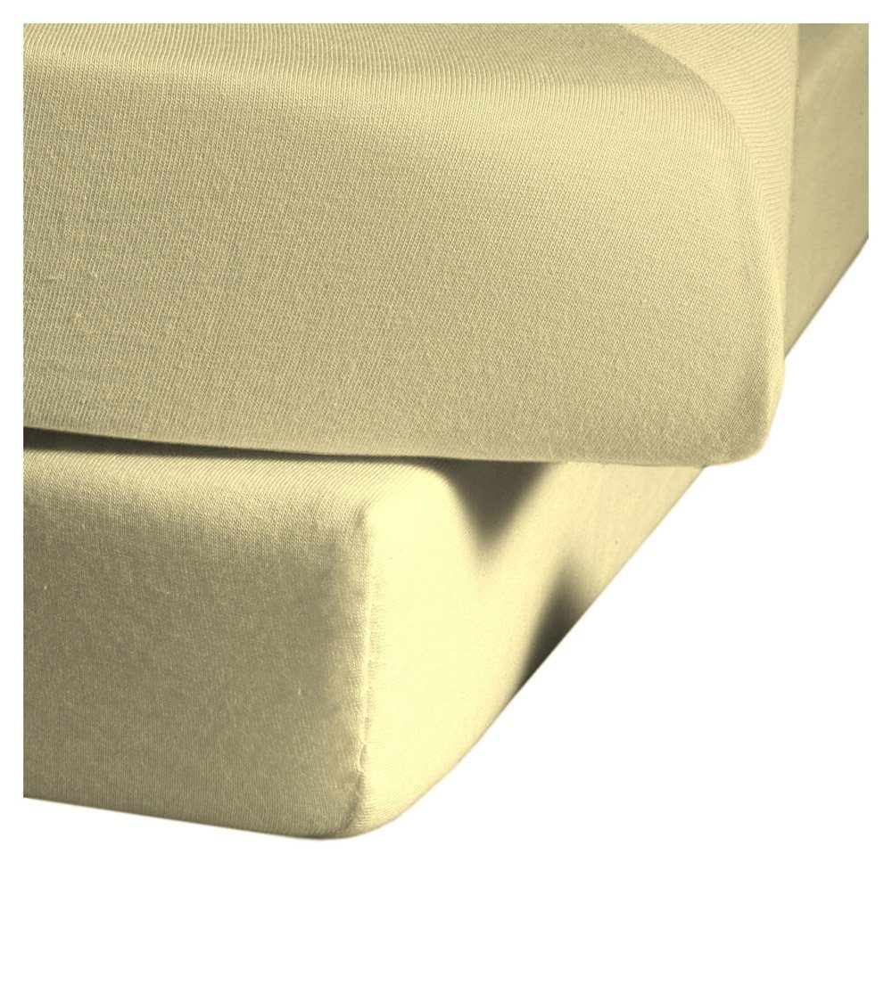 fleuresse Spannbettlaken Fleuresse Fein-Jersey Spannbetttuch Bettlaken 140 x 200 cm - 160 x, Jersey, Gummizug: rundum, (1 Stück), mit Rundumgummi für perfekten Sitz