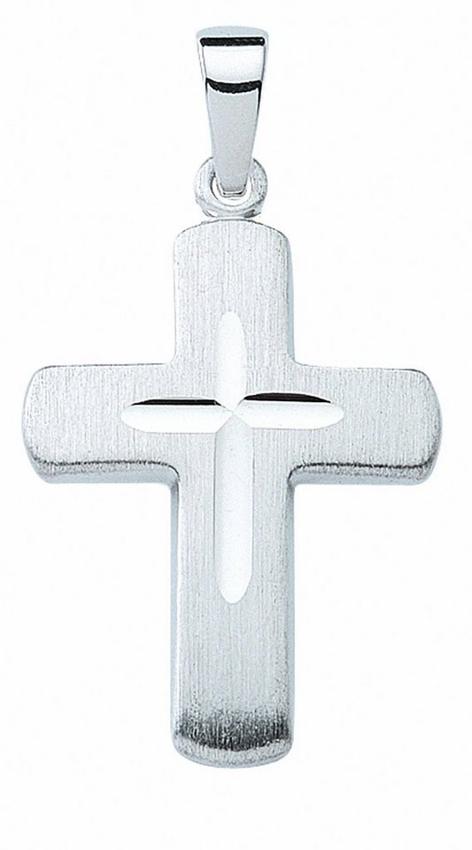 Adelia´s Kette mit Anhänger 925 Silber Kreuz Anhänger, Schmuckset - Set mit  Halskette, Maße des Anhängers - Breite 15,5 mm - Höhe 20,5 mm