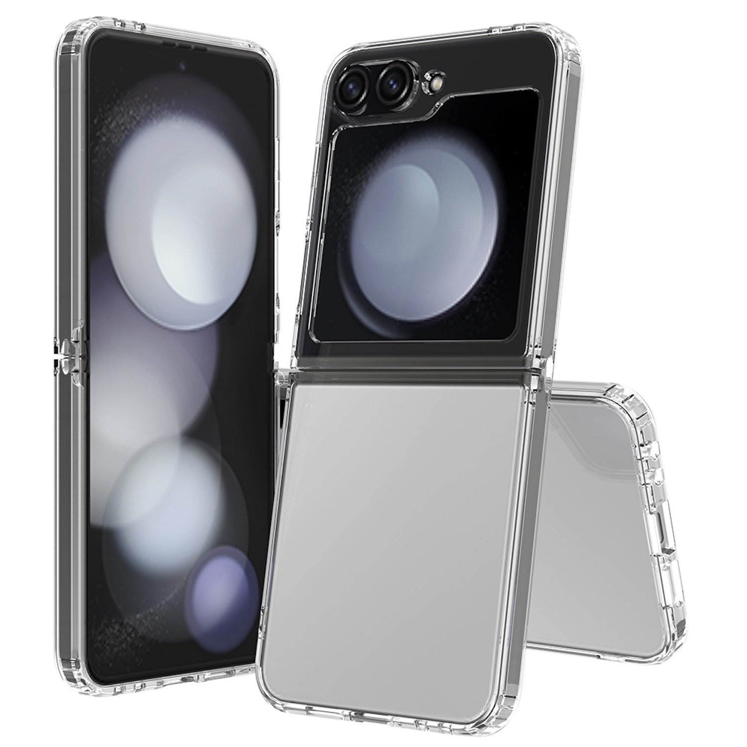 Wigento Handyhülle Für Samsung Galaxy Z Flip7 FE / Flip6 5G Hybrid Acryl TPU Schutz Hülle, Acryl TPU Schutzhülle mit präzisen Ausschnitten