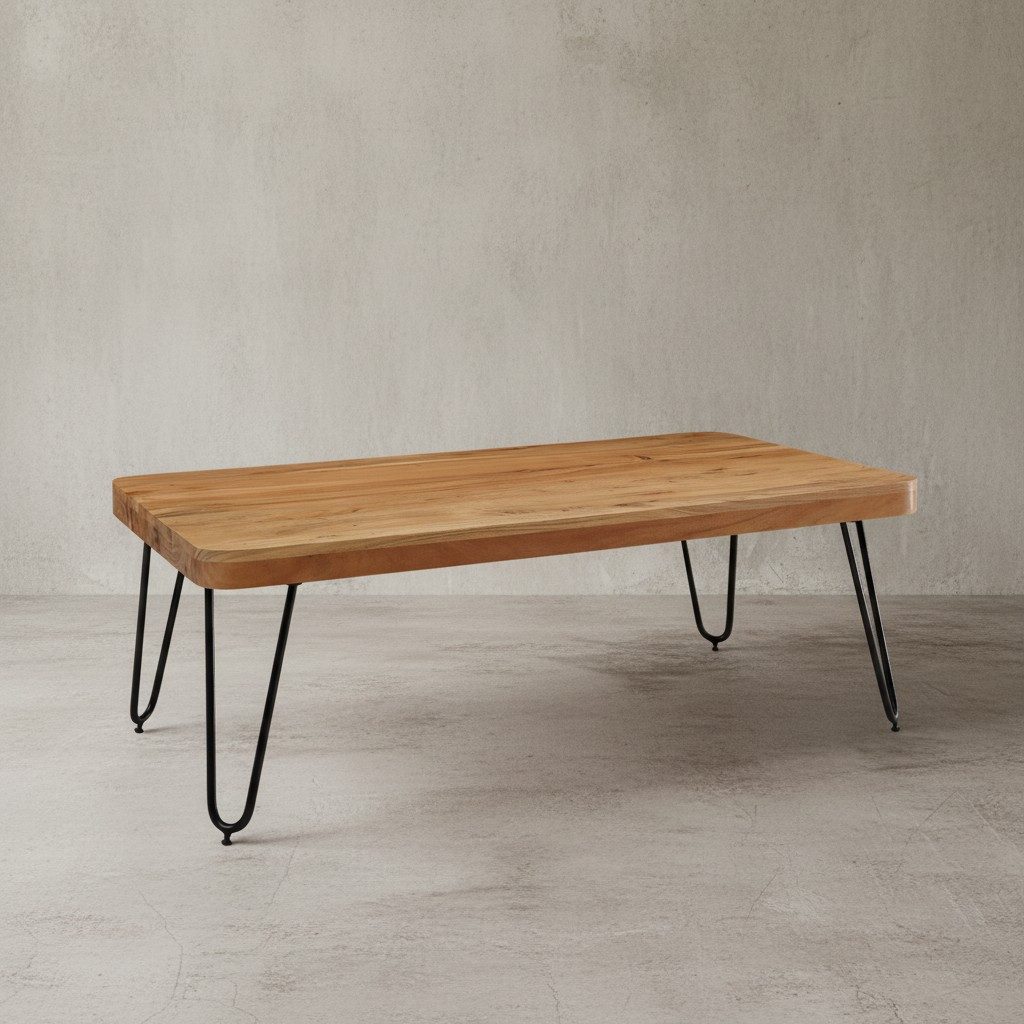 KADIMA DESIGN Couchtisch Beistelltisch BALU - Massivholz & Metall fürs Wohnzimmer