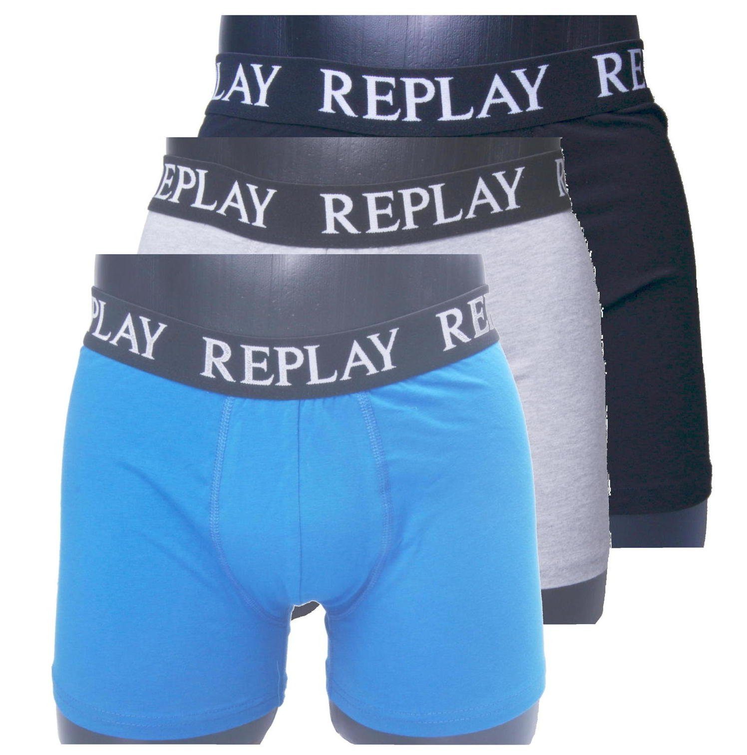 Replay Boxershorts Herren Boxershorts in 3er Pack (3-St., 1 x 3 Stk)